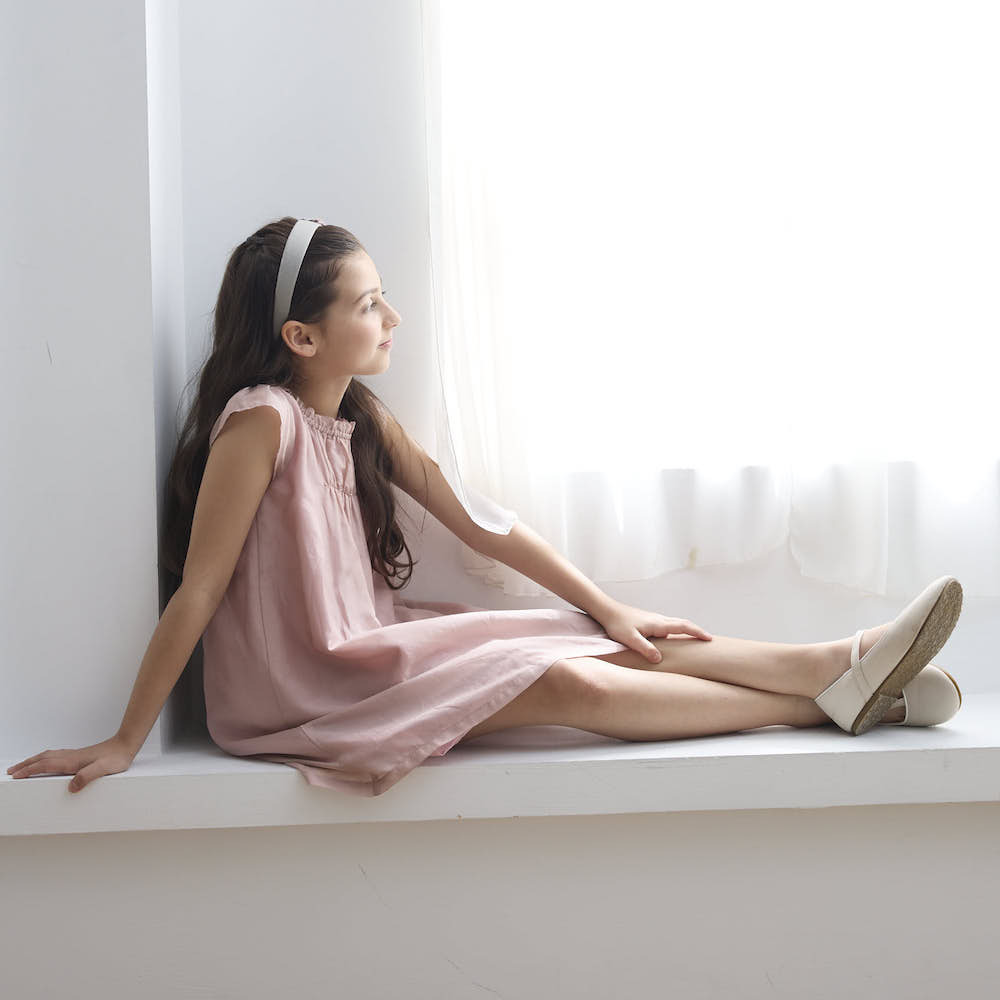 PIPPY絲棉透氣連身裙洋裝 粉