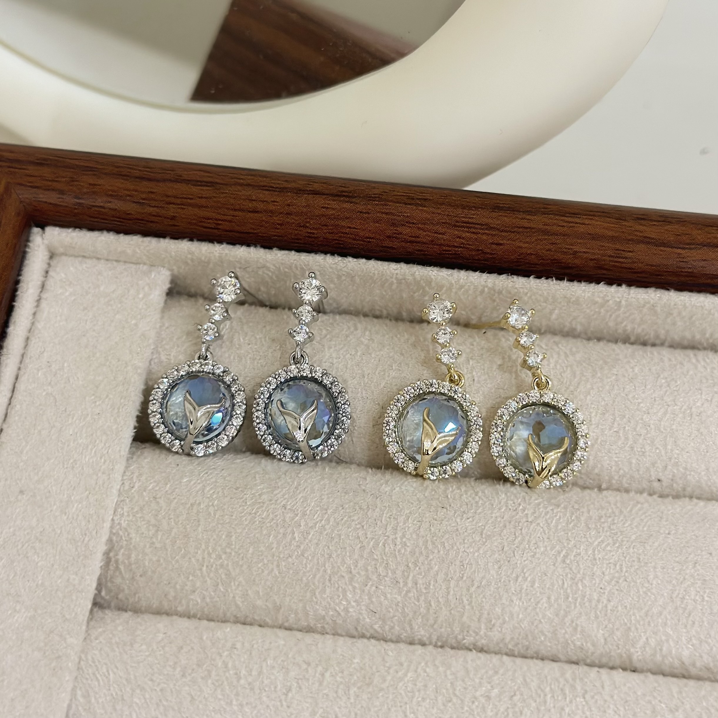 B484排鑽水晶魚尾垂吊