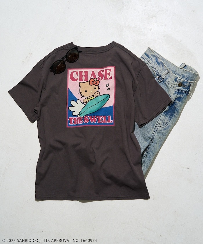 現貨┃SANRIO HELLO KITTY 曬黑 黑皮 夏季 衝浪 短T