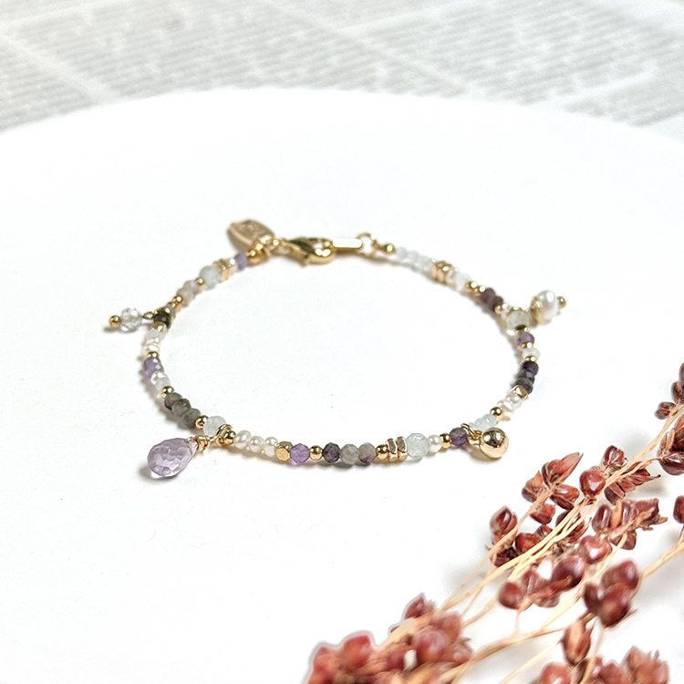 生日花 • 伍月肆 • 紫羅蘭 – 紫水晶 – 手鍊