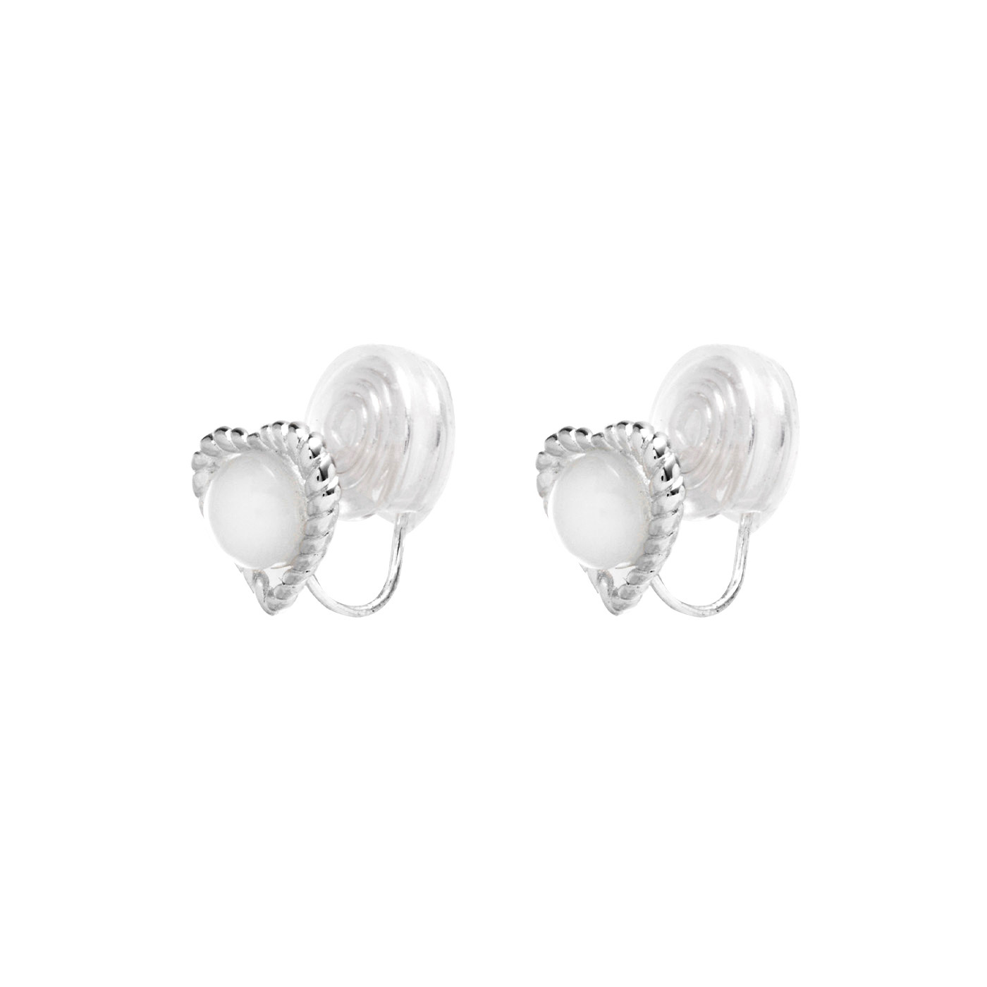 平價飾品,愛心,白瑪瑙,夾式耳環