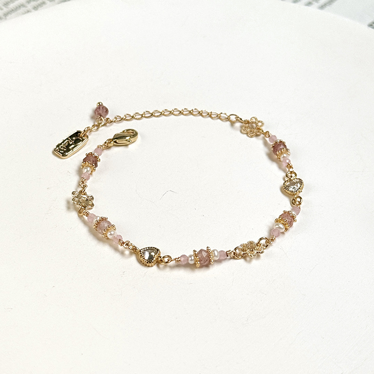 生日花 • 陸月拾貳 • 野薔薇 – 草莓晶 – 手鍊