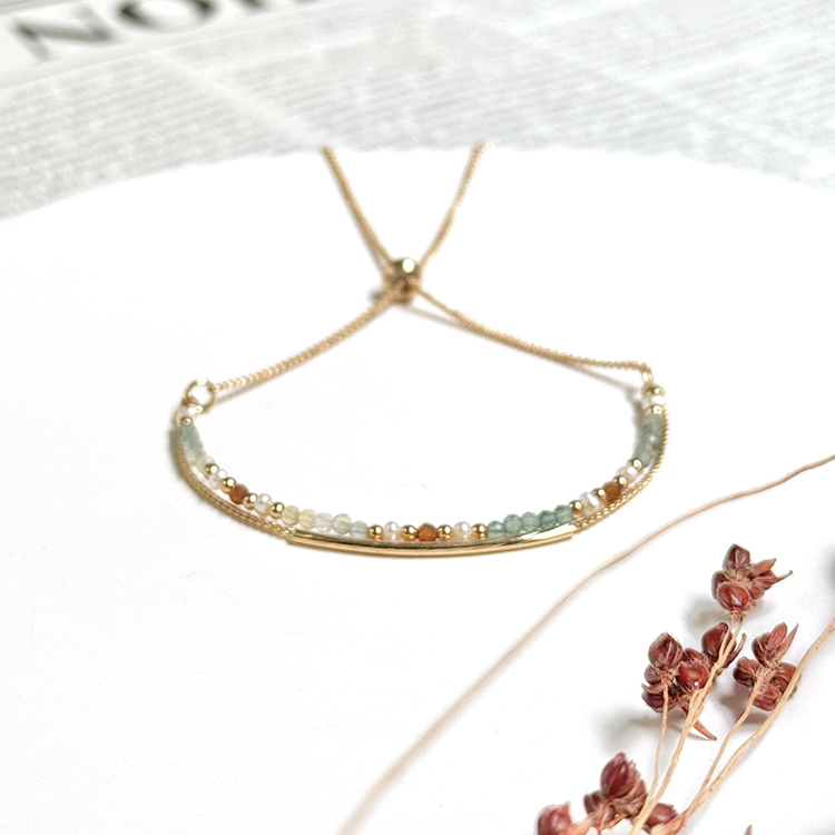 生日花 • 柒月拾伍 • 金盞花 – 黃綠水晶–手鍊