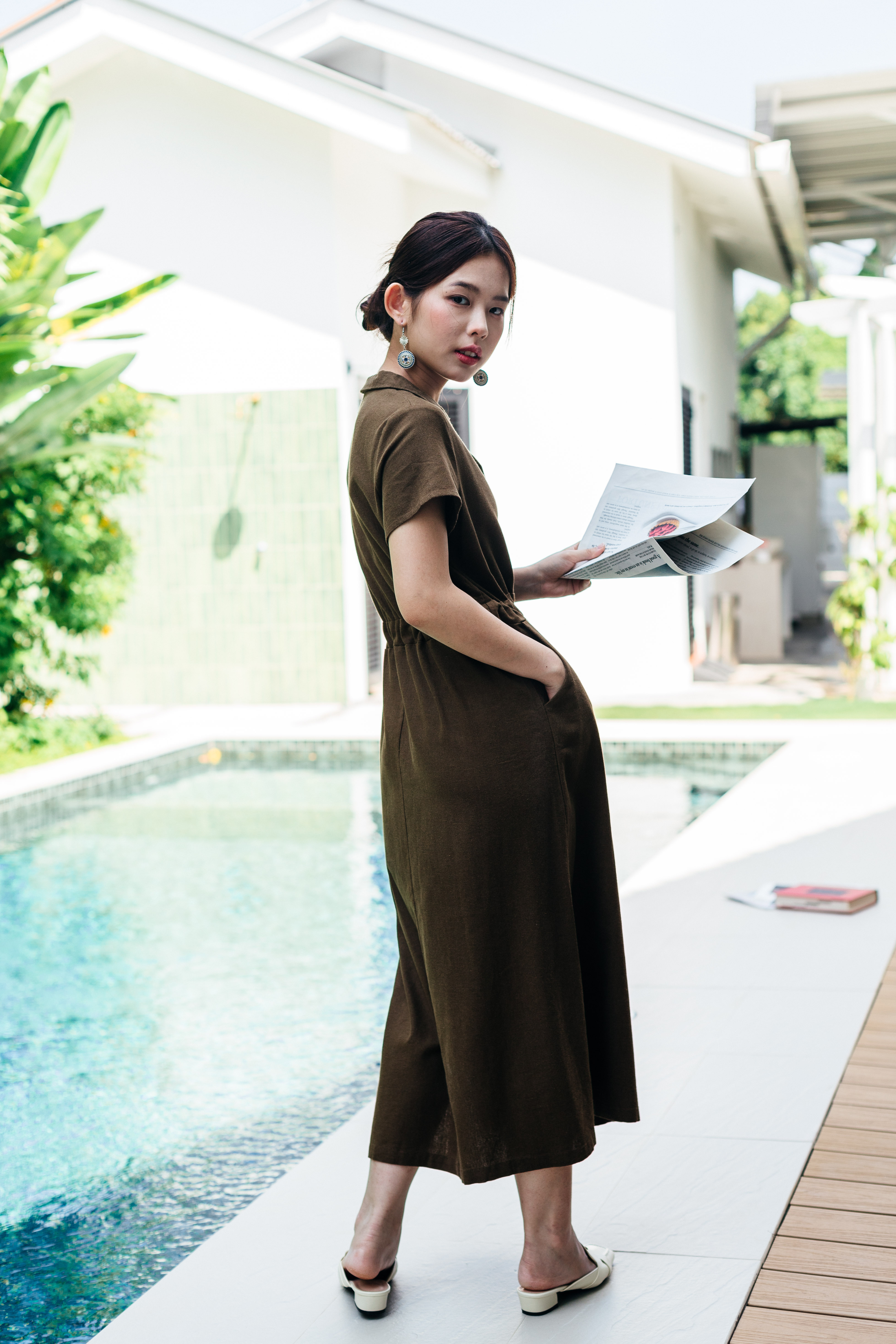 Marielle Collared  Dress Green -2381DLGRN