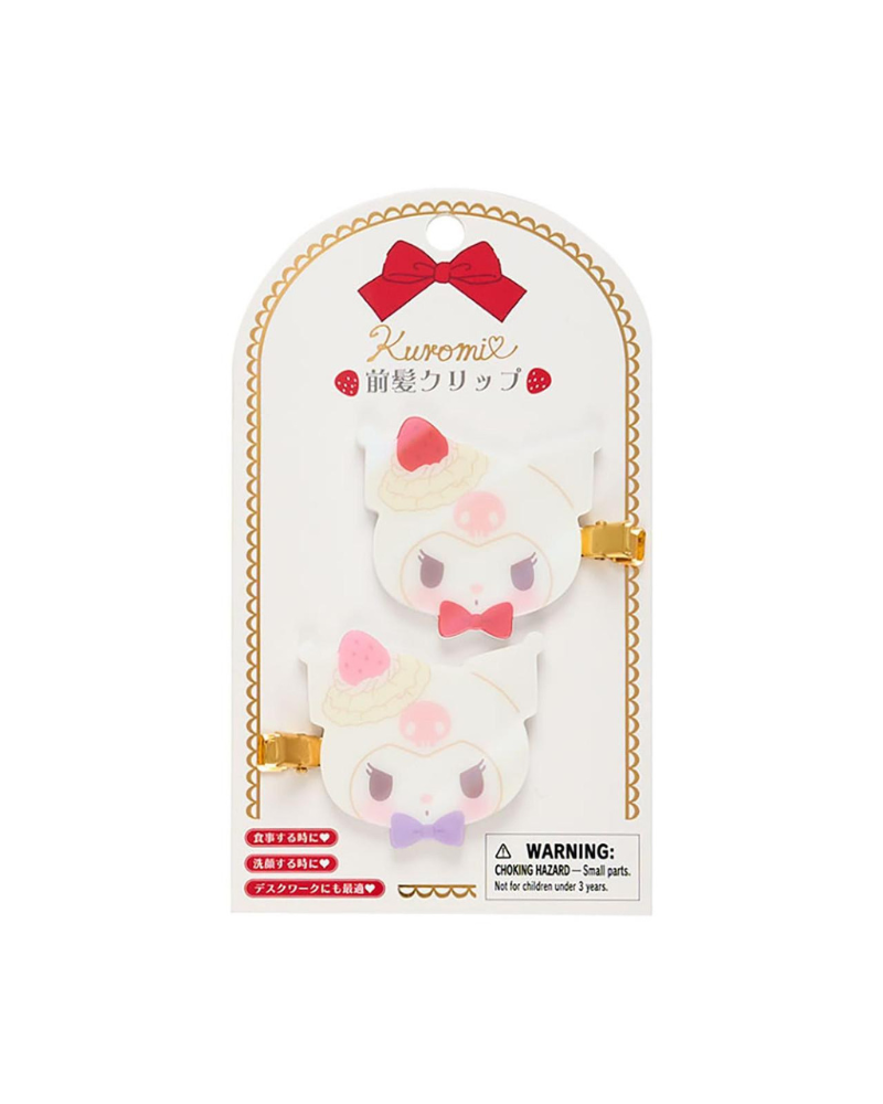Kuromi 士多啤梨蛋糕造型瀏海髮夾 2入