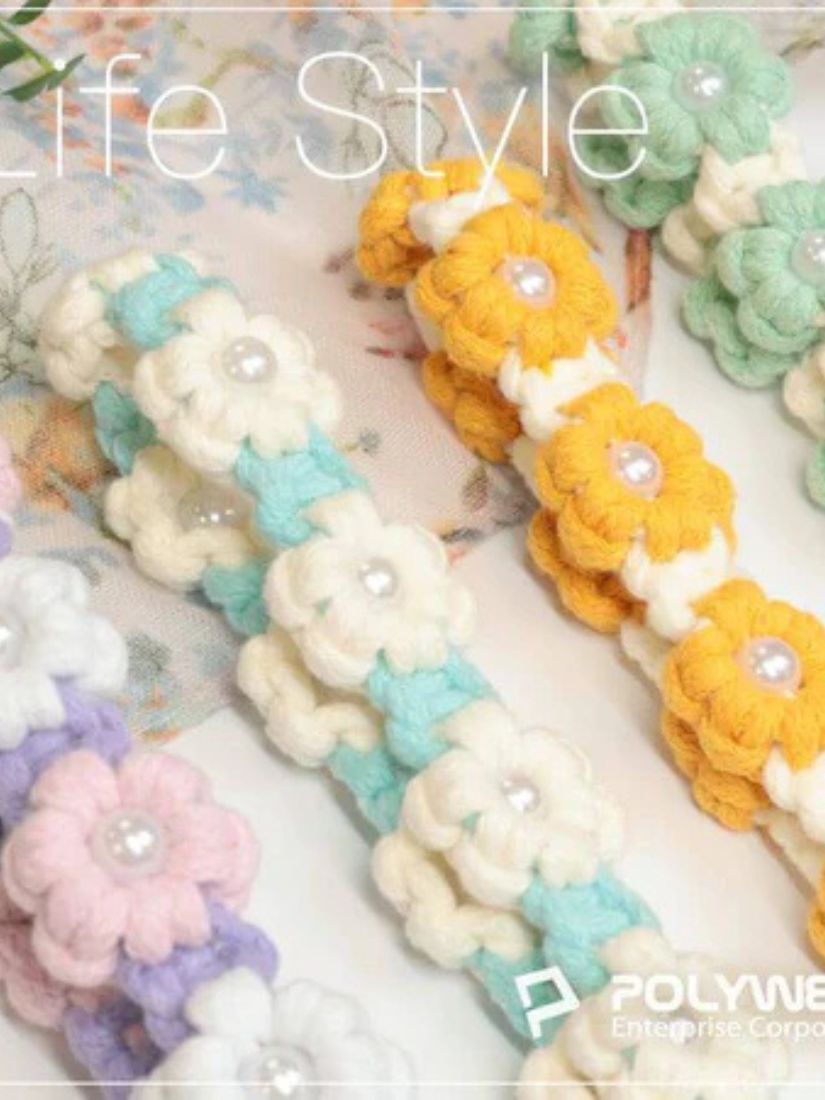 【 POLYWELL 寶利威爾 】小雛菊珍珠手腕短掛繩