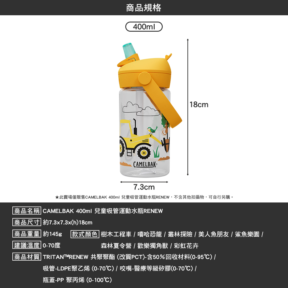 CAMELBAK Flip Straw 兒童吸管運動水瓶RENEW