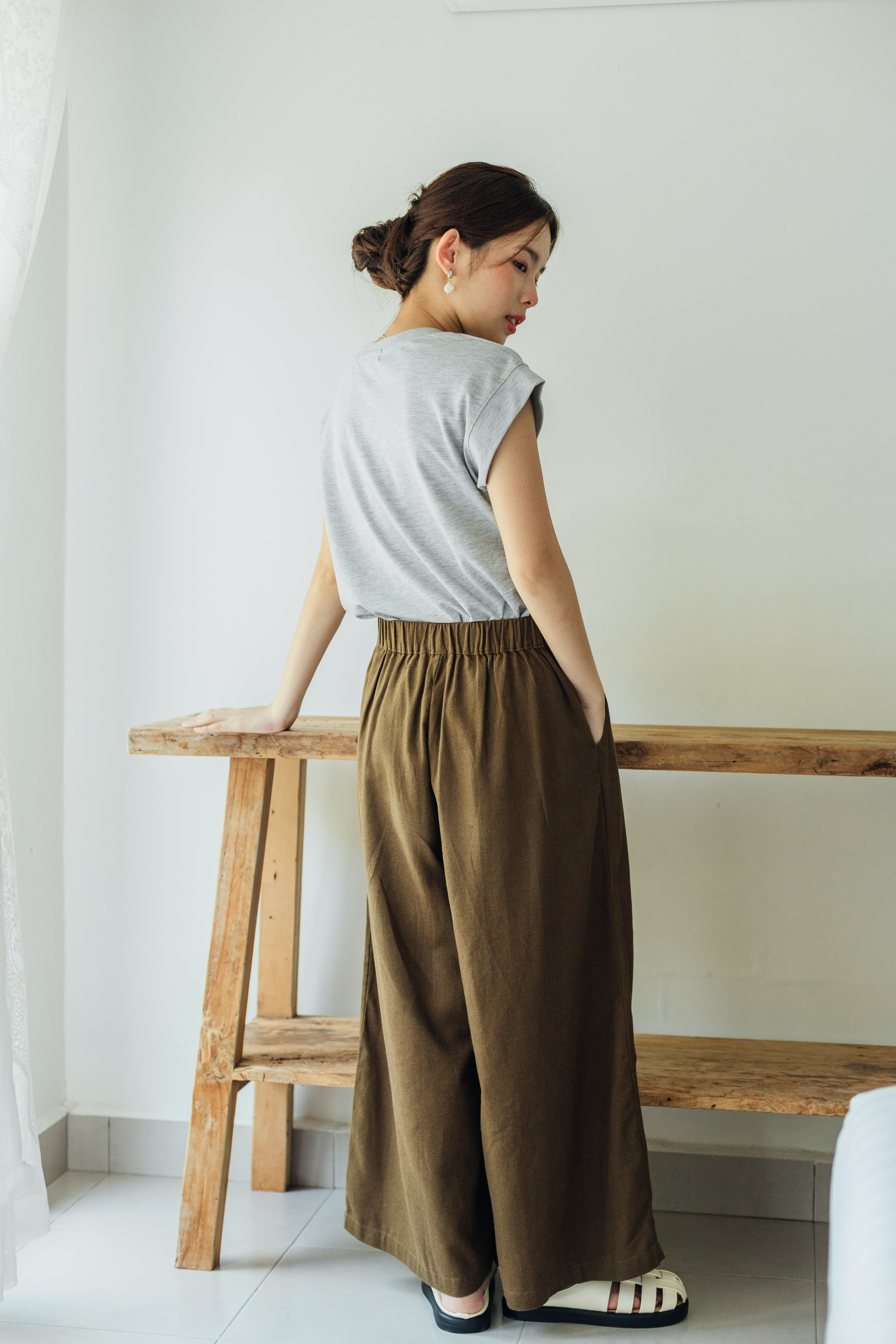 Marielle Wide Leg Pants Green - 2380PLGRN