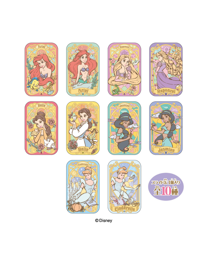 迪士尼公主 糖果連滑蓋鐵罐 食玩 (鐵罐隨機款式)