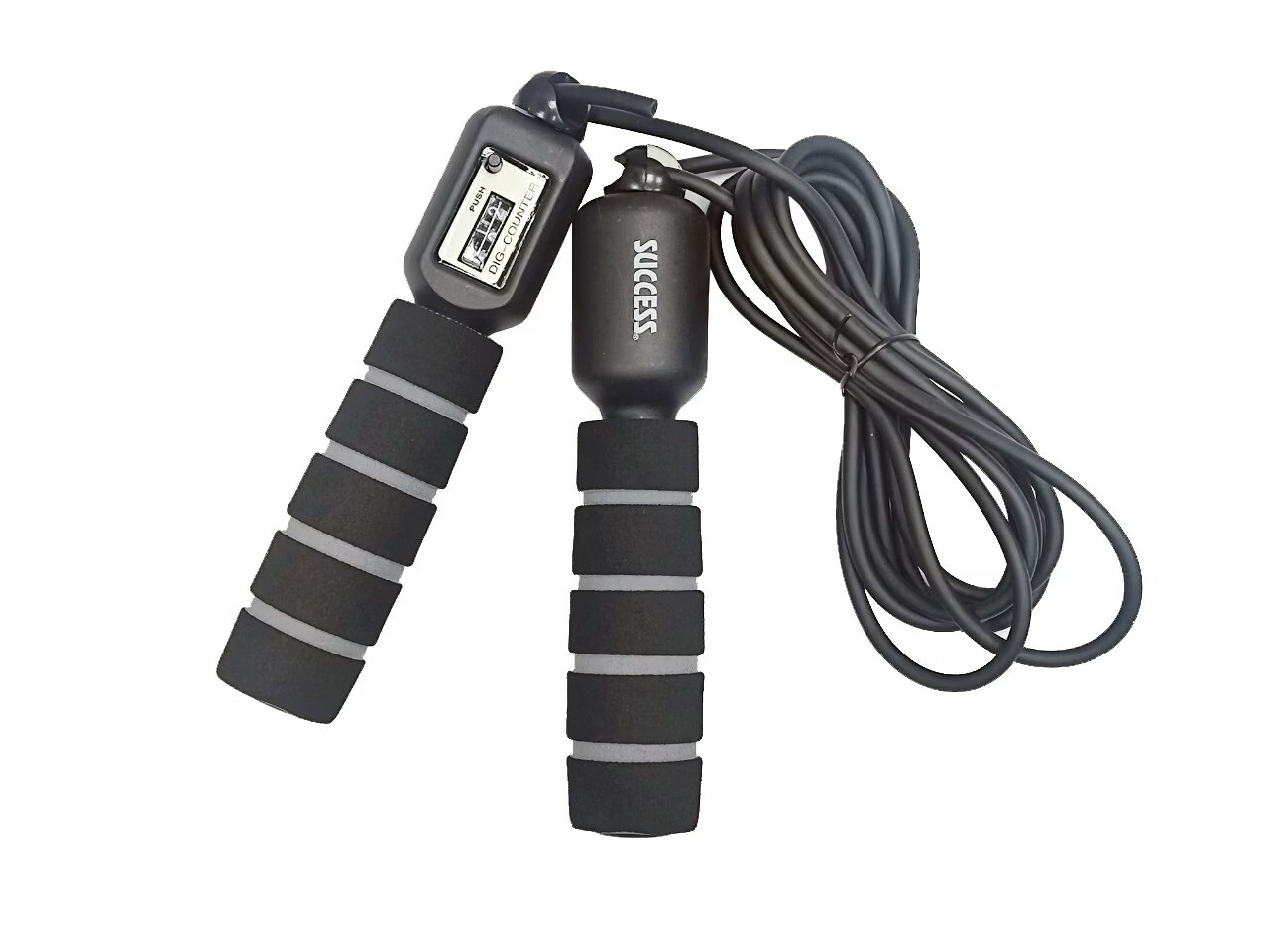 《 成功 SUCCESS 》 可調式 海綿計數跳繩-(黑色) S4614B