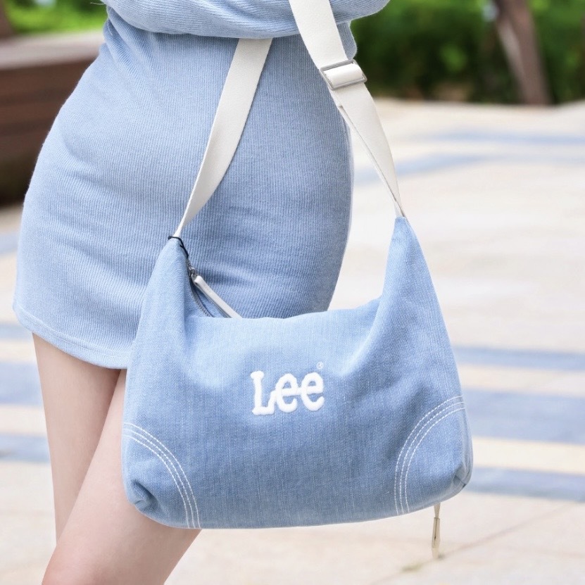 LEE 牛仔帆布斜背包 單肩包 大容量 /預購