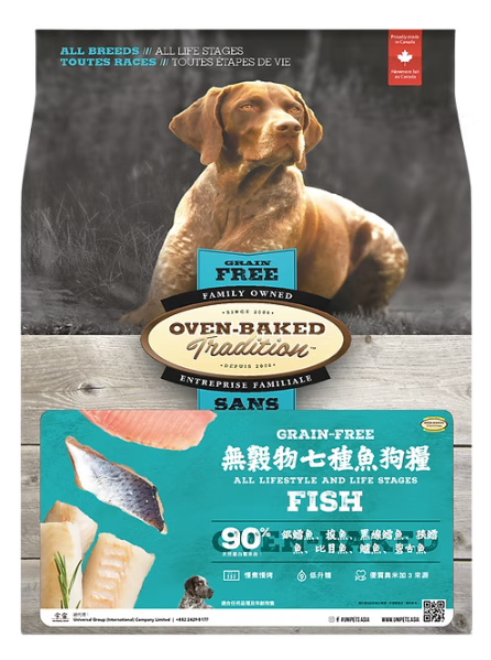{包裝損壞DEC7}*75折*(EXP:2027年3月)Oven-Baked 成犬系列 無穀物7種魚配方 標準粒．25lb