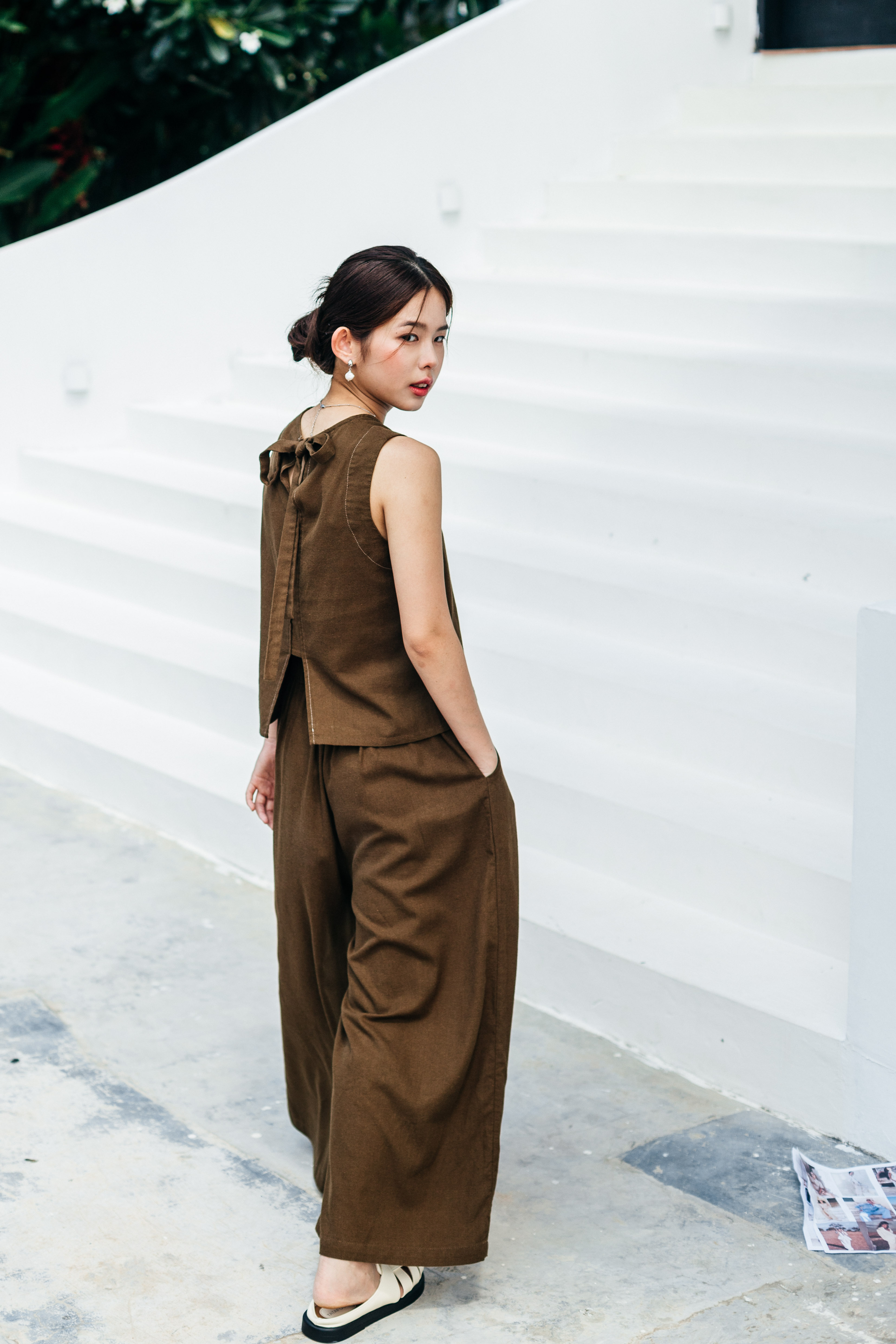 Marielle Tied Back Top Green -2378BVGRN