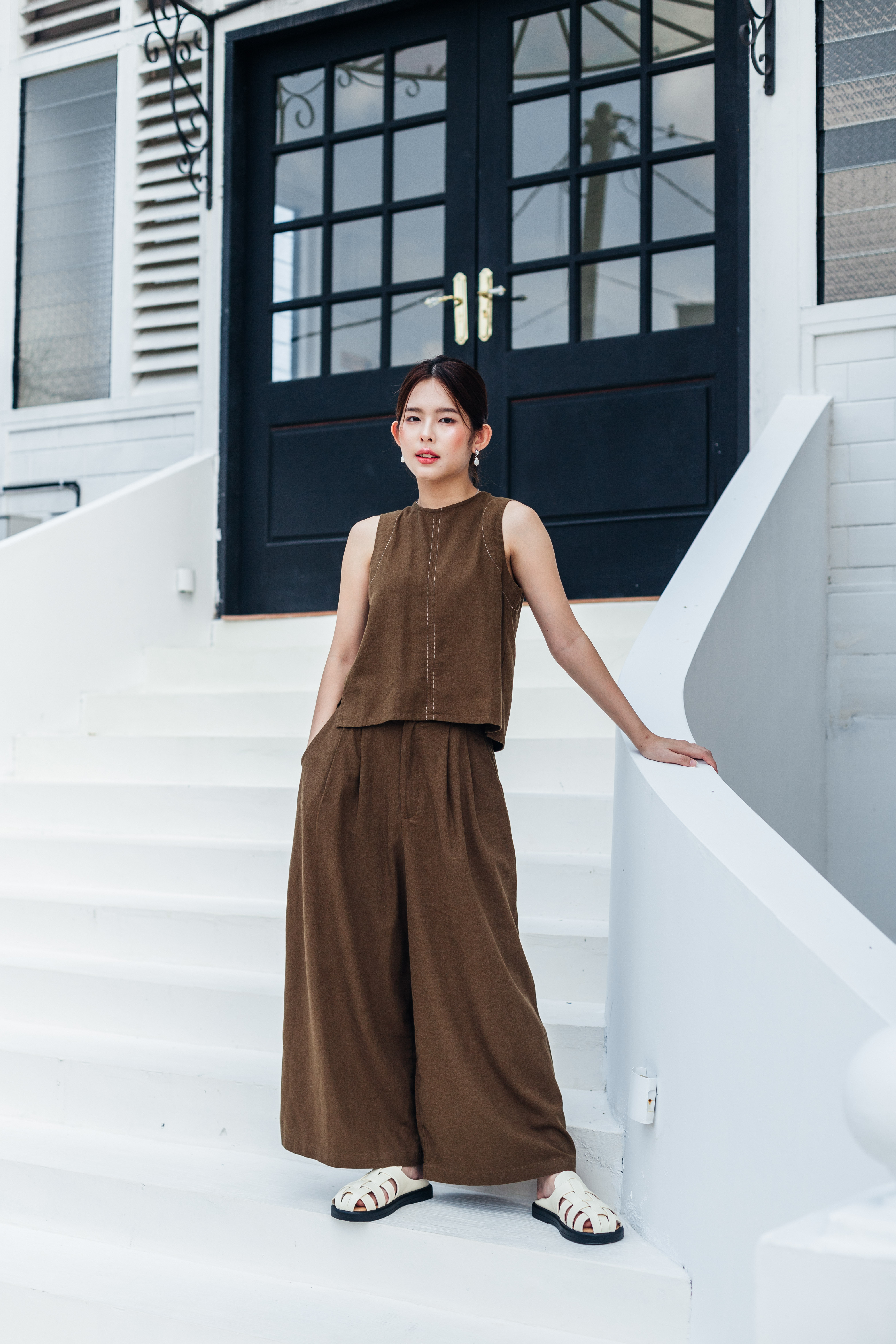 Marielle Tied Back Top Green -2378BVGRN