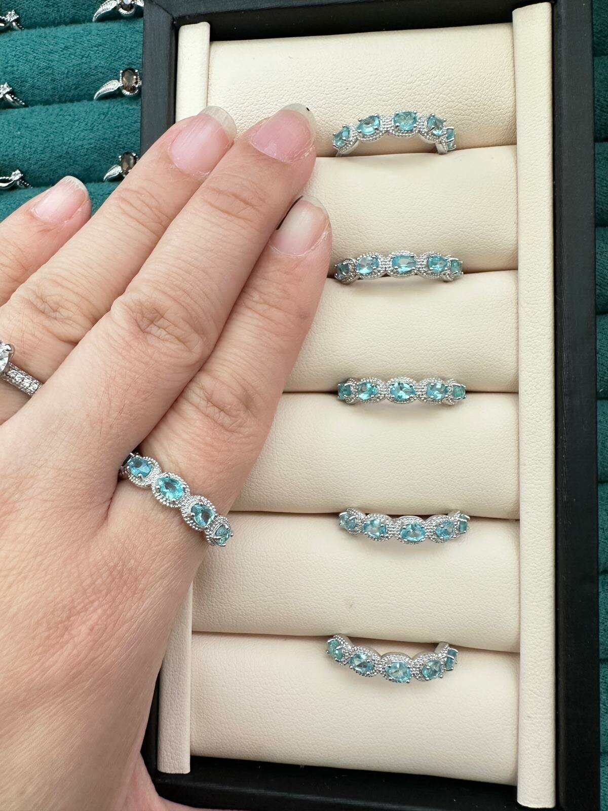 D21 - 天然海藍寶排戒指