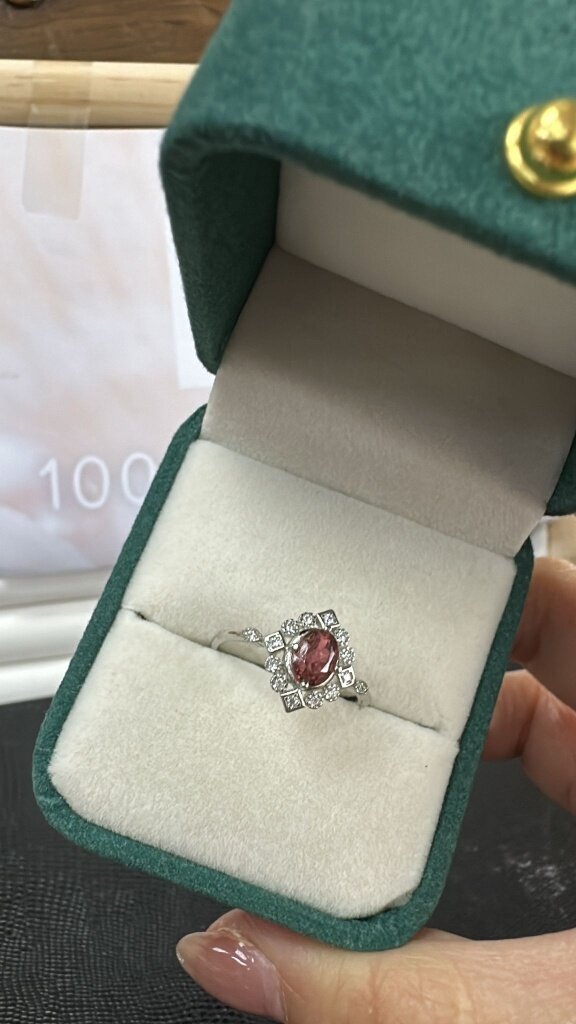 AF89-天然碧璽戒指S925