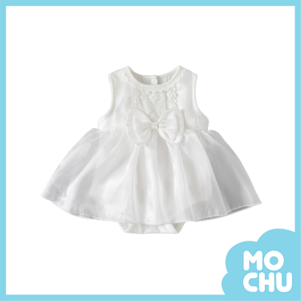 珍珠光澤無袖蕾絲包屁洋裝(二色)