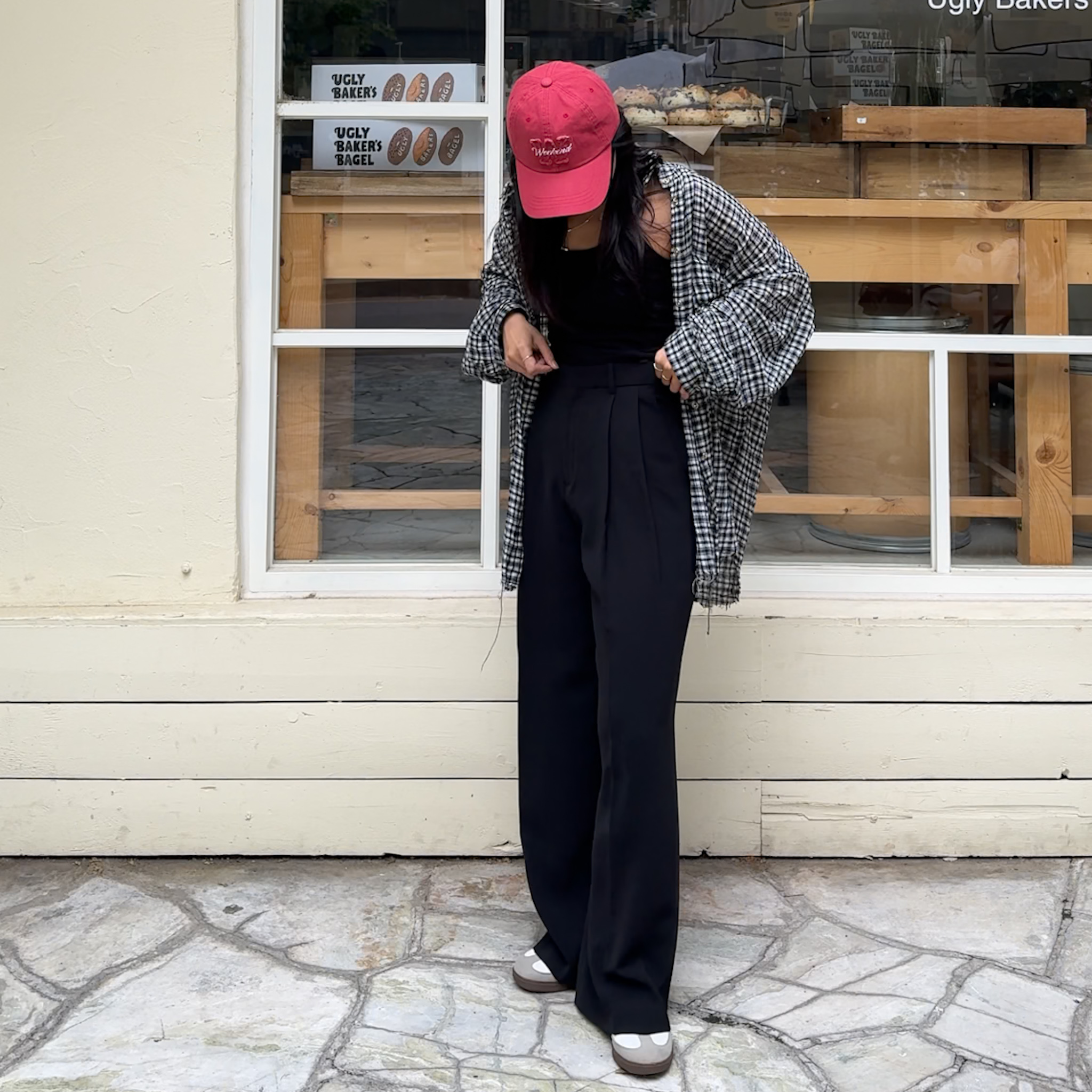 G09不愛棉麻的最後夏日選擇涼感垂墜打摺漂亮西褲(黑SM)