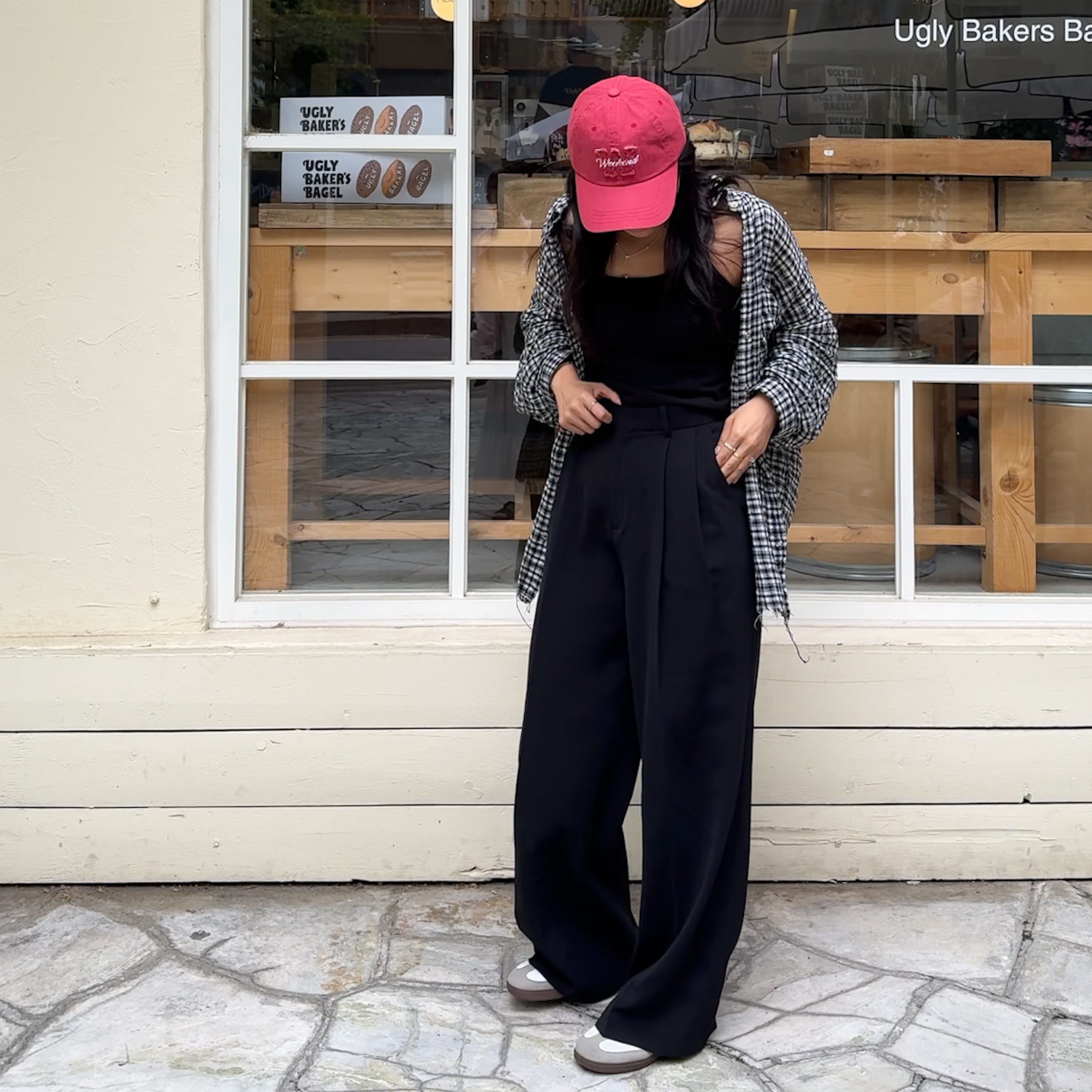 G09不愛棉麻的最後夏日選擇涼感垂墜打摺漂亮西褲(黑SM)