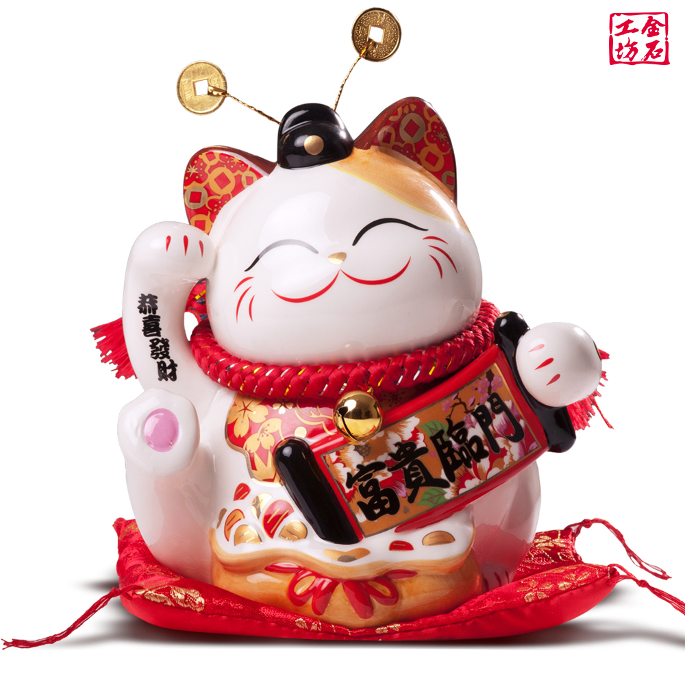 【金石工坊】富貴臨門財神貓撲滿