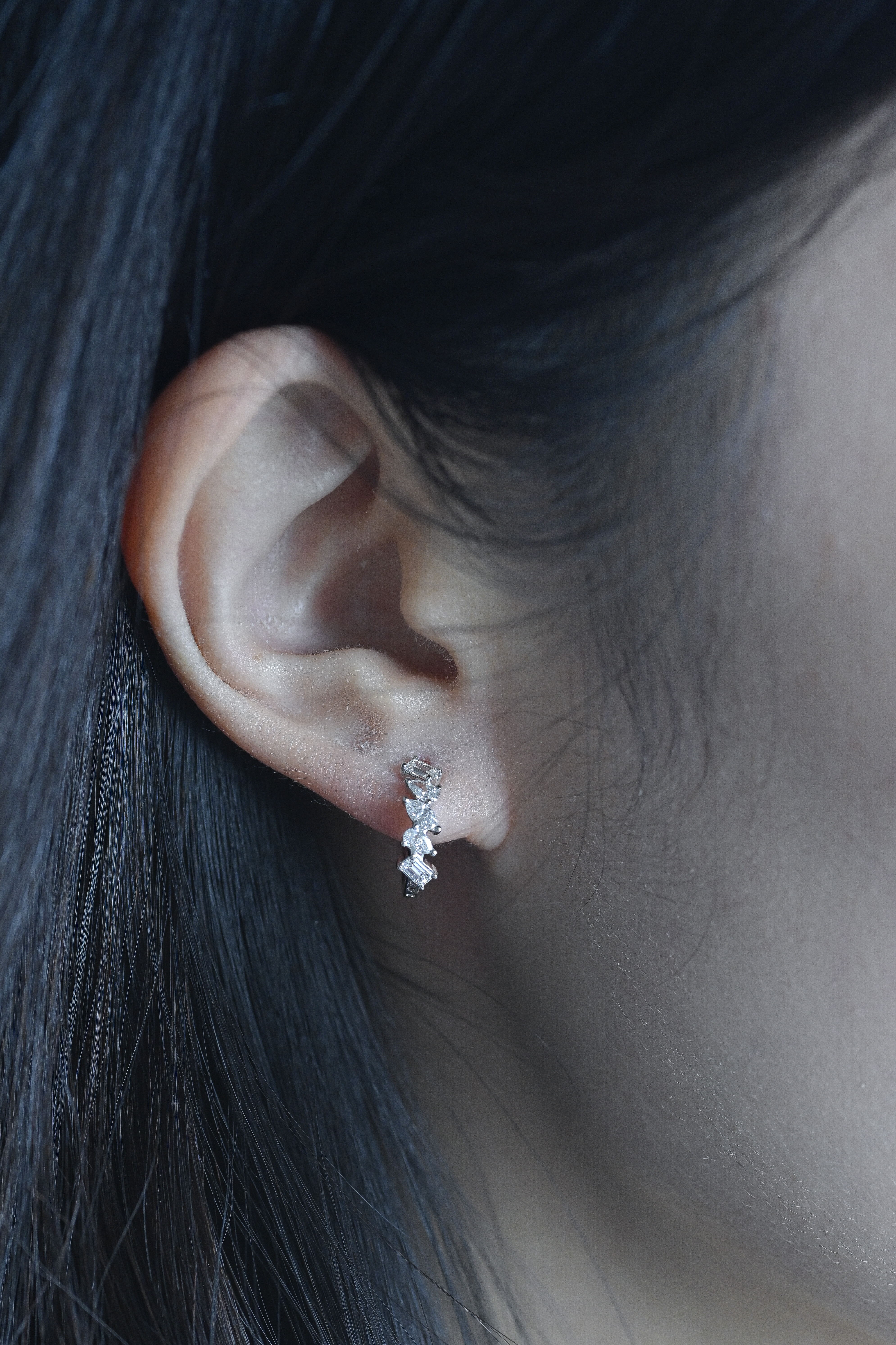 18K Multi-Shaped Diamond Earring