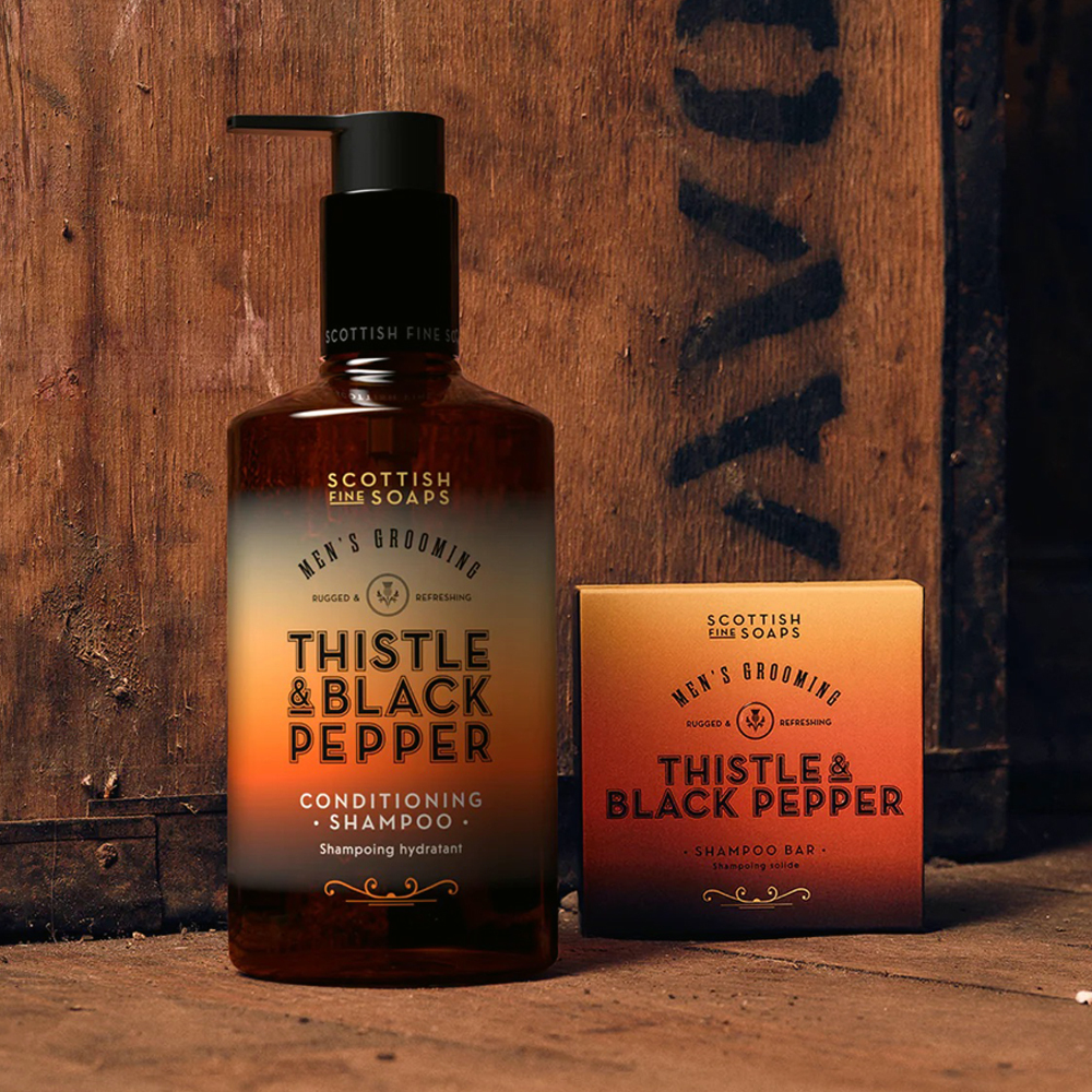 英國 Scottish Fine Soaps - 控油健髮 洗髮精（洗髮護髮二合一 / Thistle & Black Pepper）