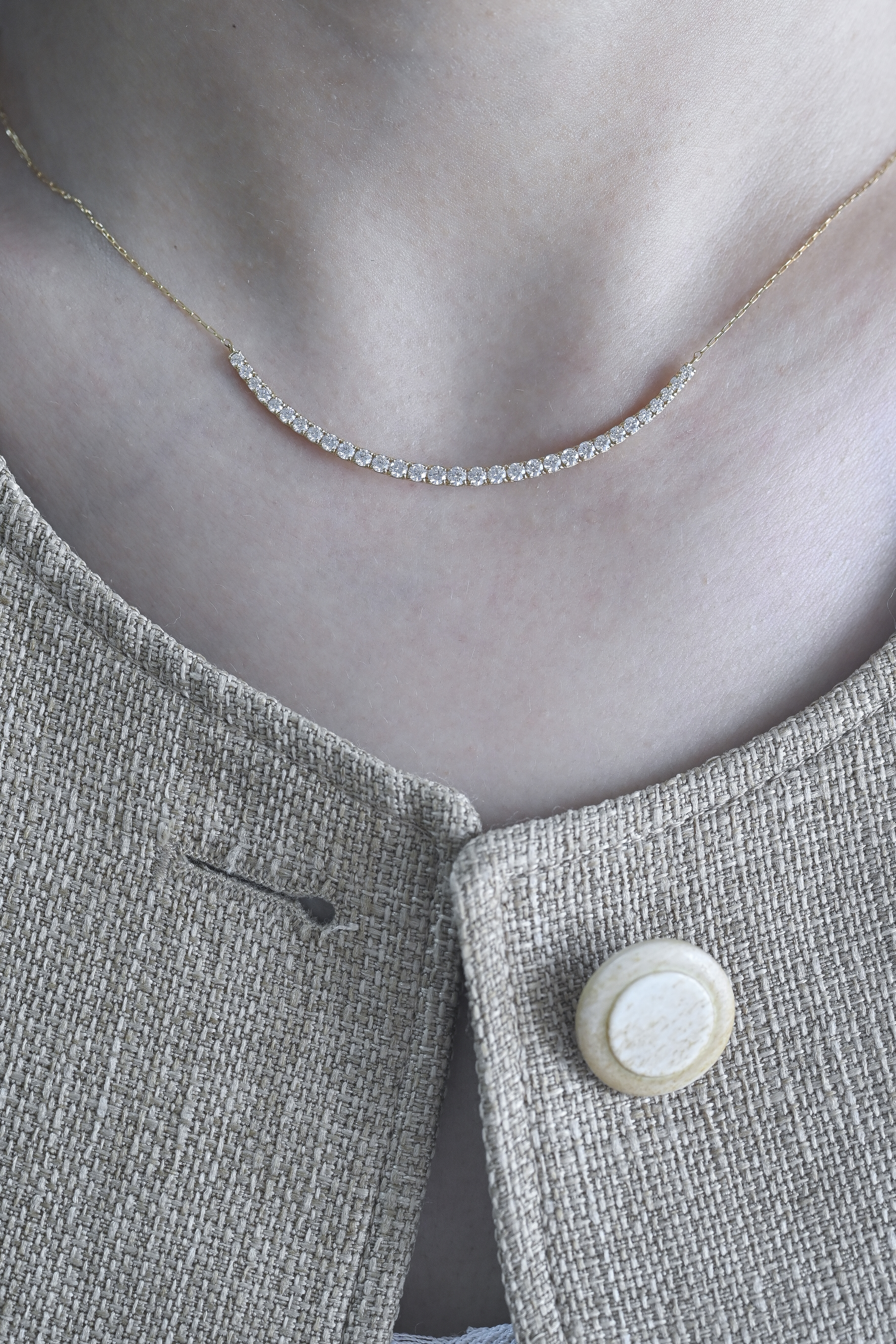 18K Huge Smile Diamond Necklace