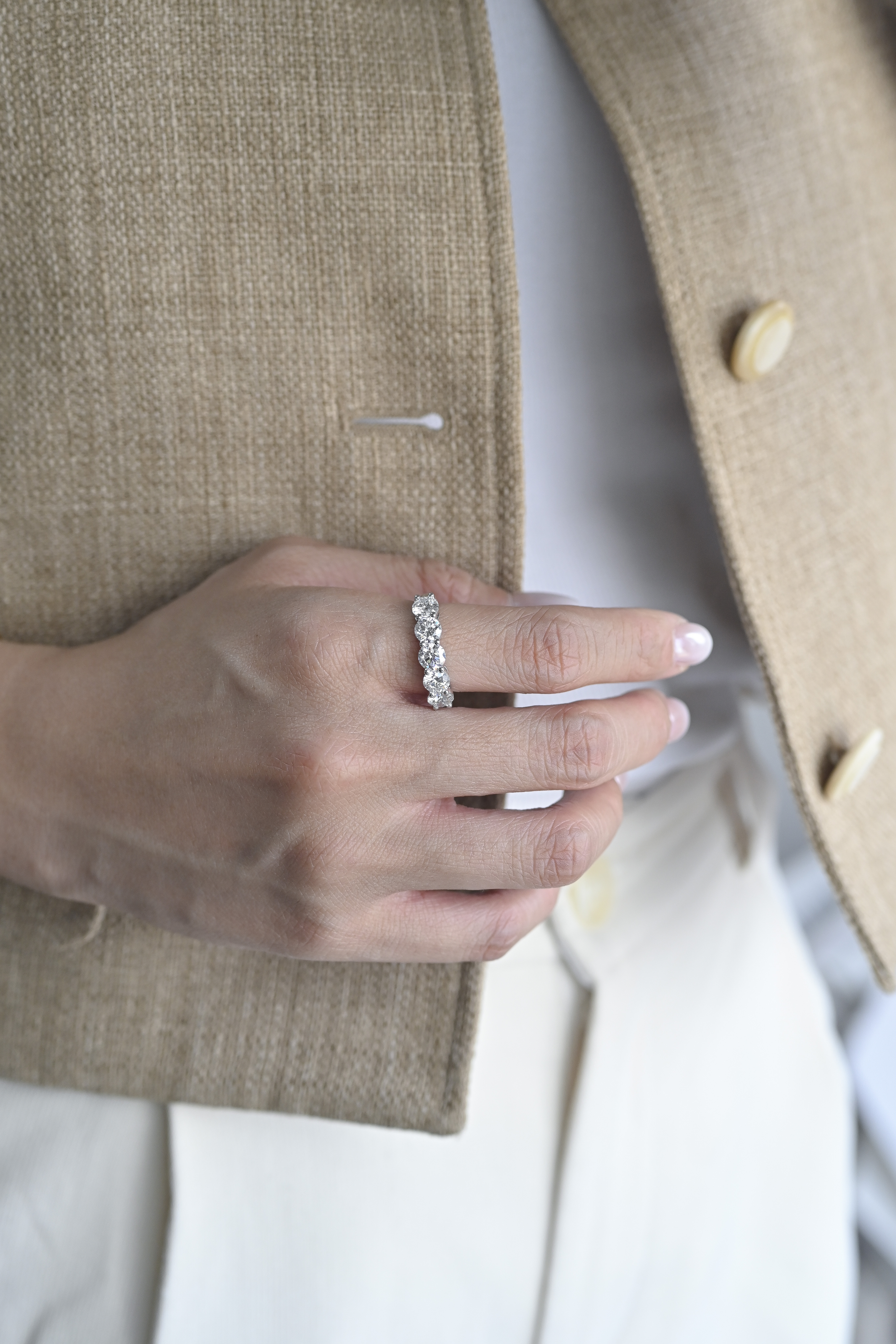 18K 2.58ct Half Eternity Diamond Ring (With GIA)