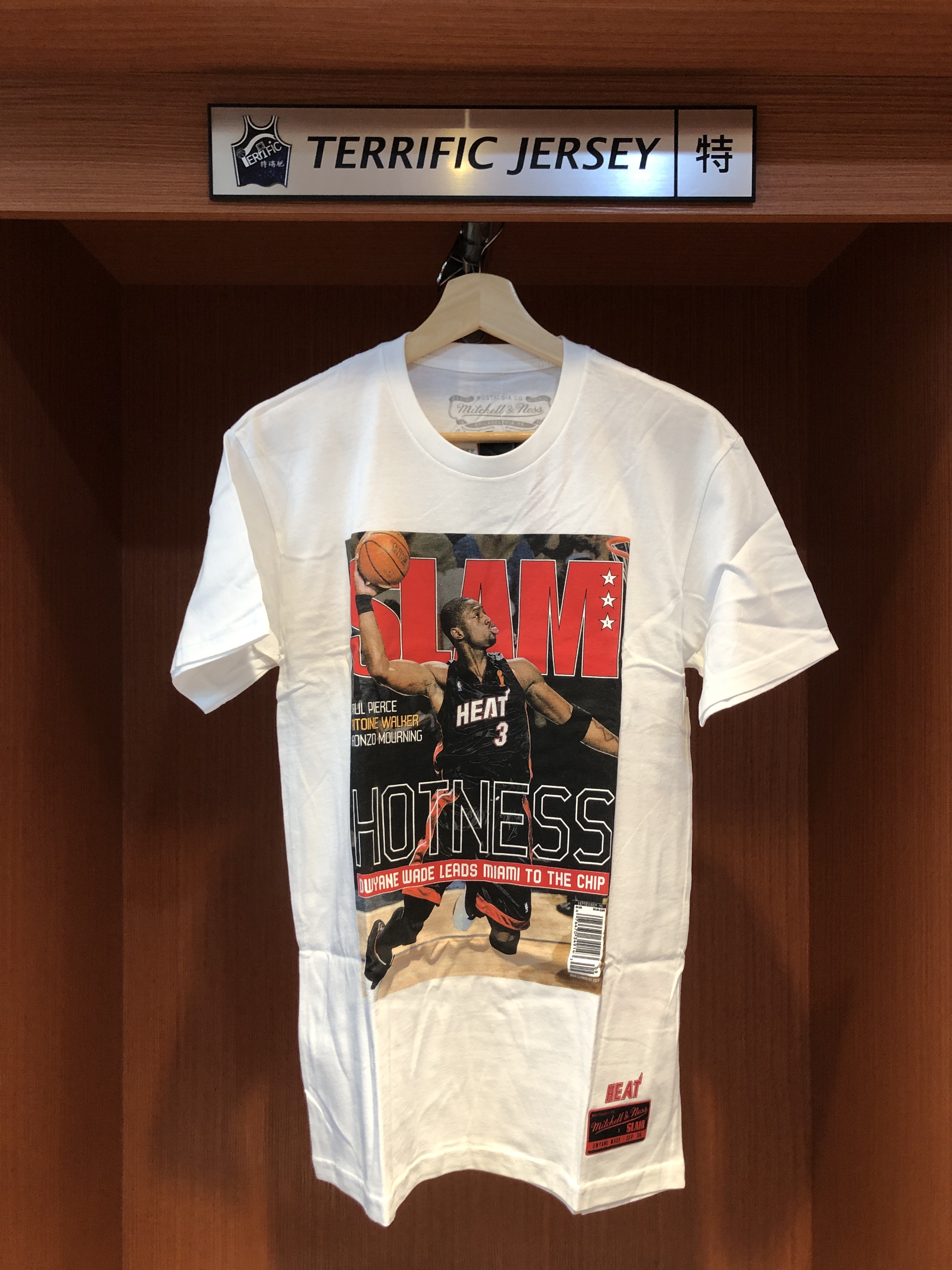 NBA短袖 Dwyane Wade 邁阿密熱火黑 雜誌封面 白底 M&N Slam Tee 棉質 全新