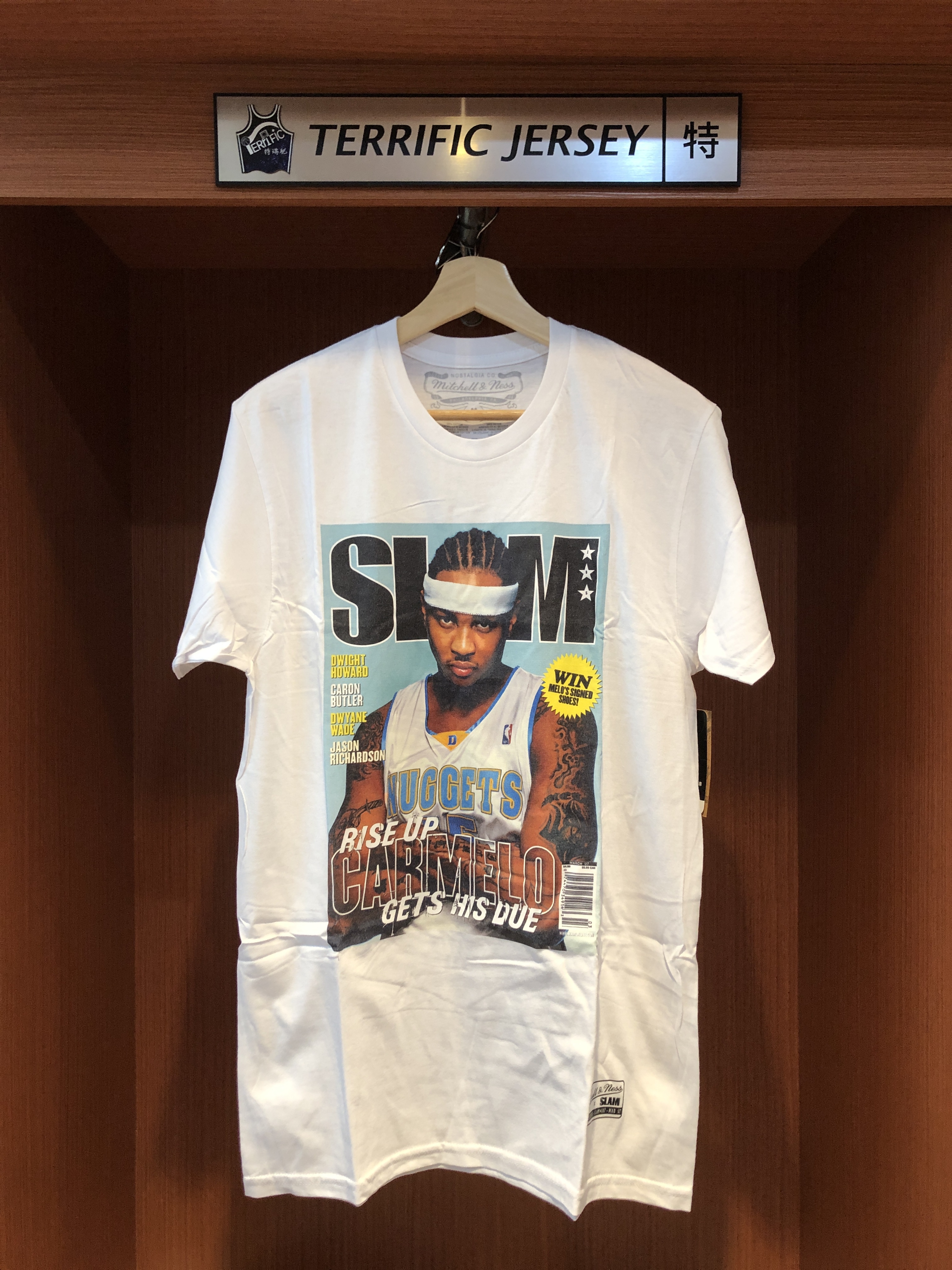 NBA短袖 Carmelo Anthony 丹佛金塊白 雜誌封面 白底 M&N Slam Tee 棉質 全新