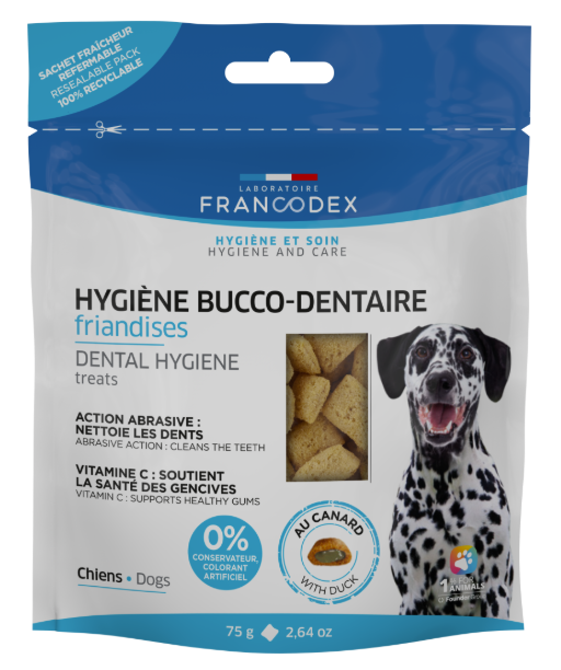 Francodex Teeth Cleaning and Breath Removing Snacks Duck Flavor 75g