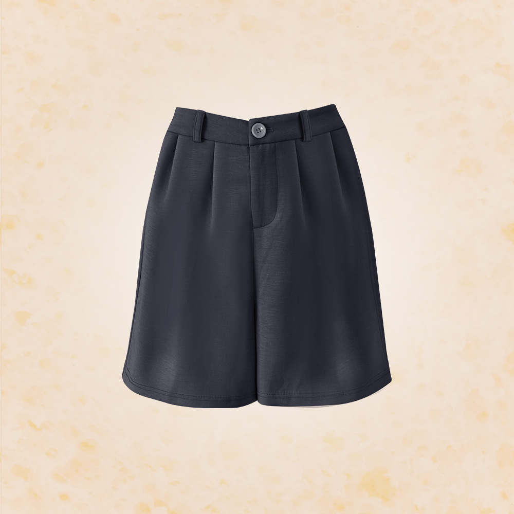 女款｜休閒五分豆腐短褲-深藍