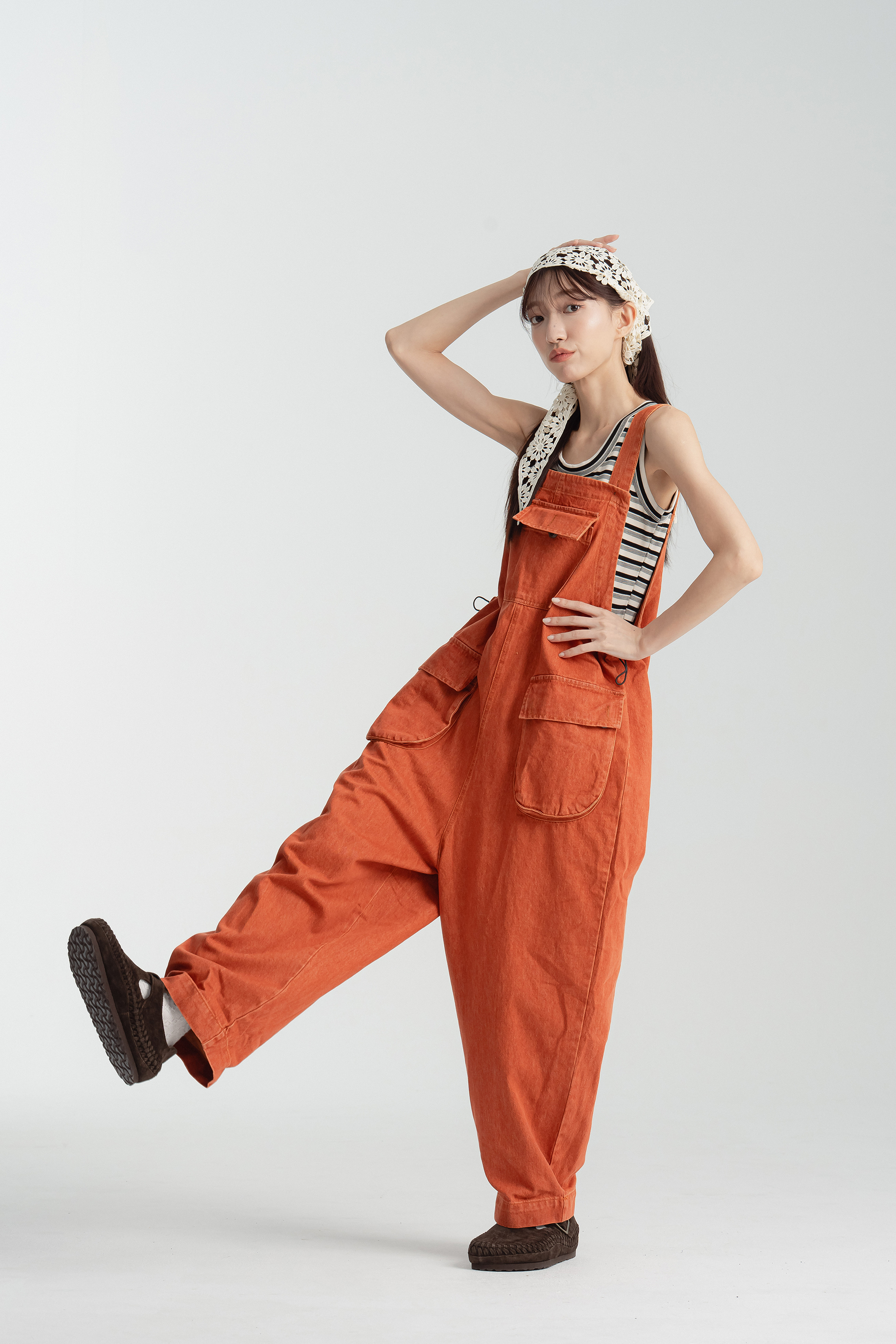 俏皮縮腰雙口袋吊帶褲 3色