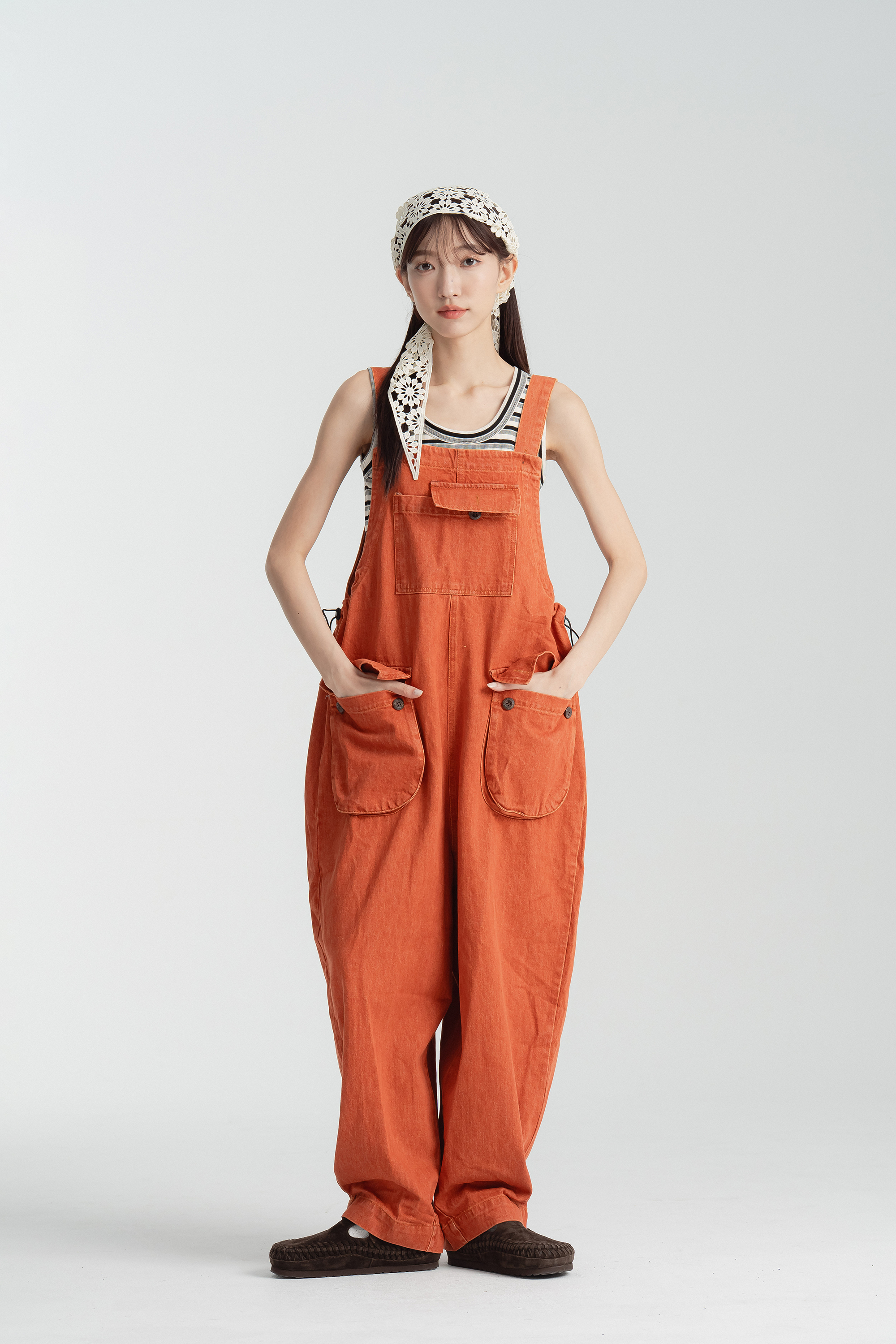 俏皮縮腰雙口袋吊帶褲 3色