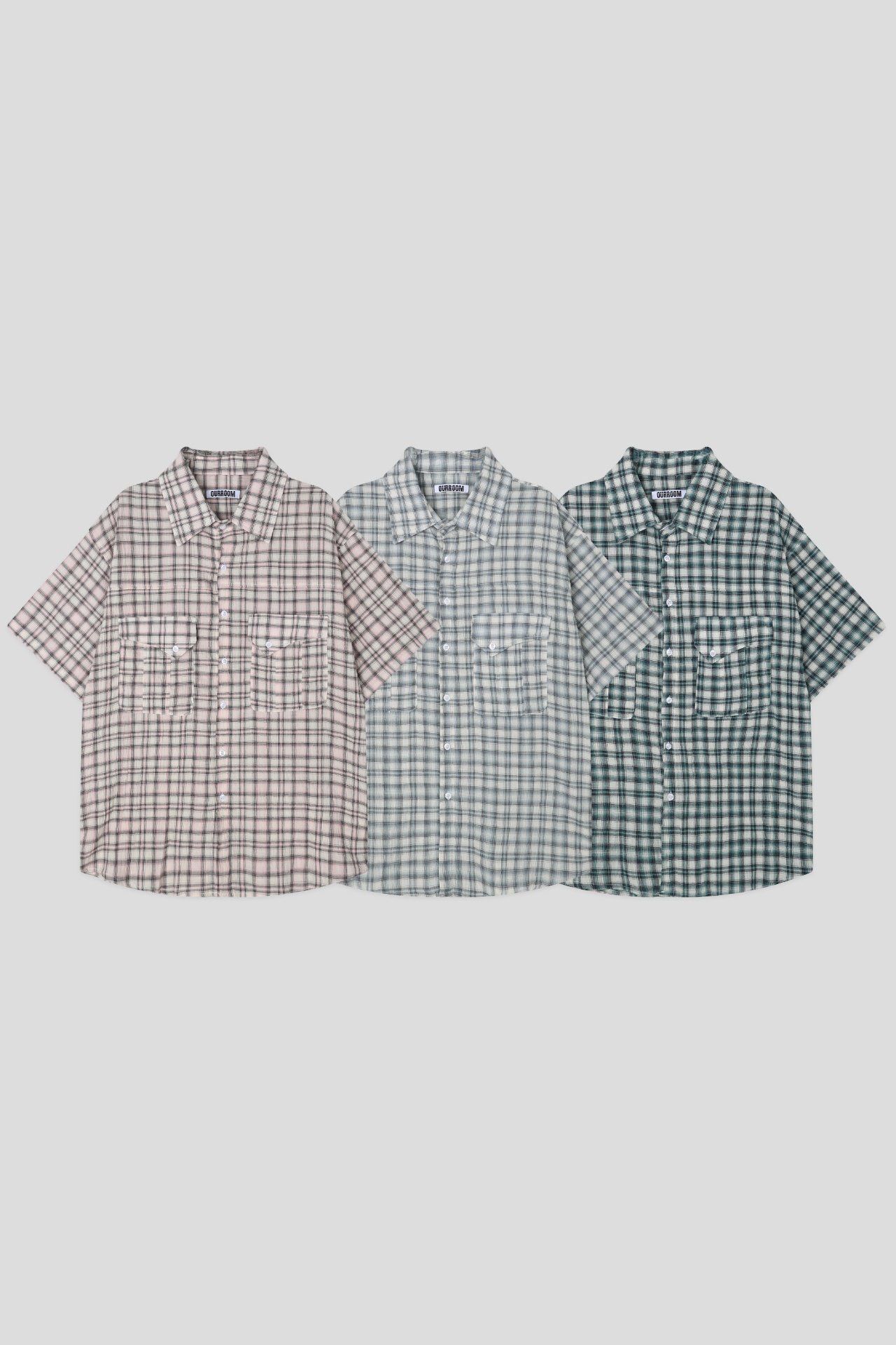 格仔短袖恤衫 OUR ROOM-112S