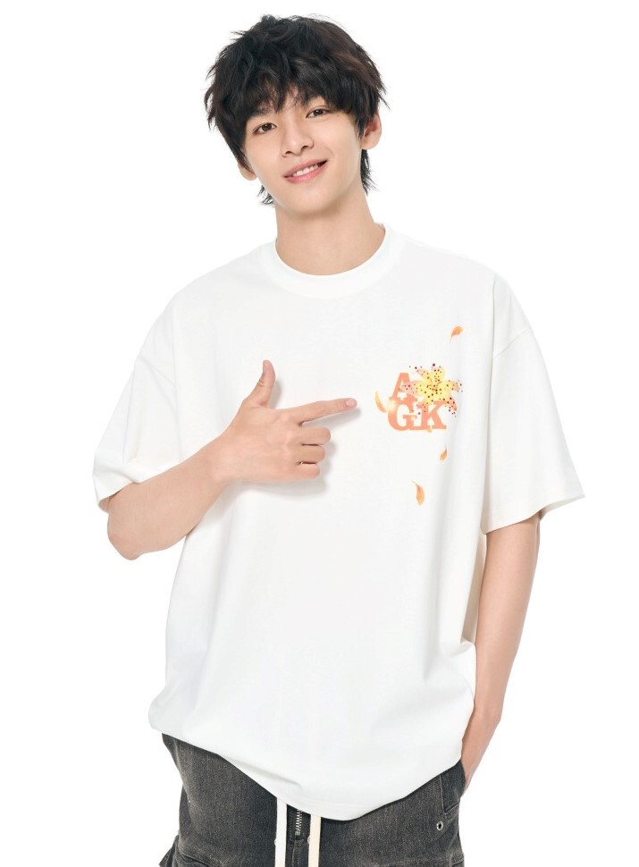 AFGK 燙鑽花卉 草寫Logo 寬鬆修身 雙版型 短袖 T A FEW GOOD KIDS