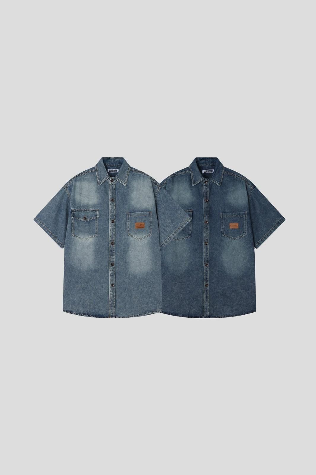 洗水淨色牛仔短袖恤衫 OUR ROOM-114S