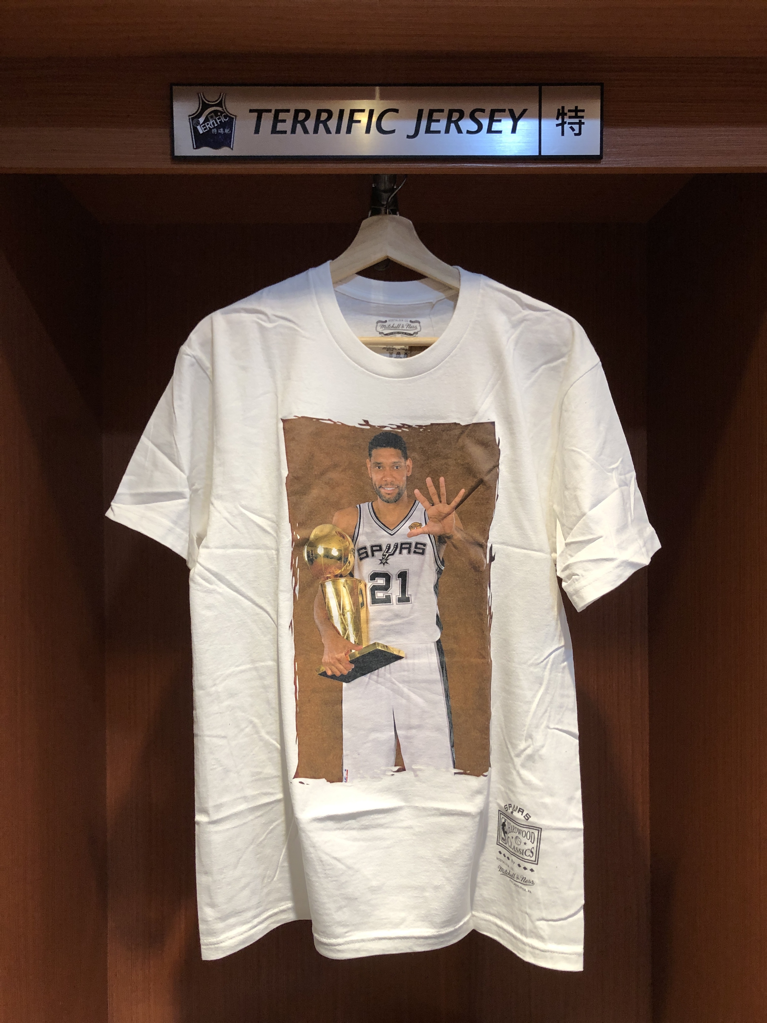 NBA短袖 Tim Duncan 聖安東尼奧馬刺白 五冠 戒指 白底 M&N Tee 棉質 全新