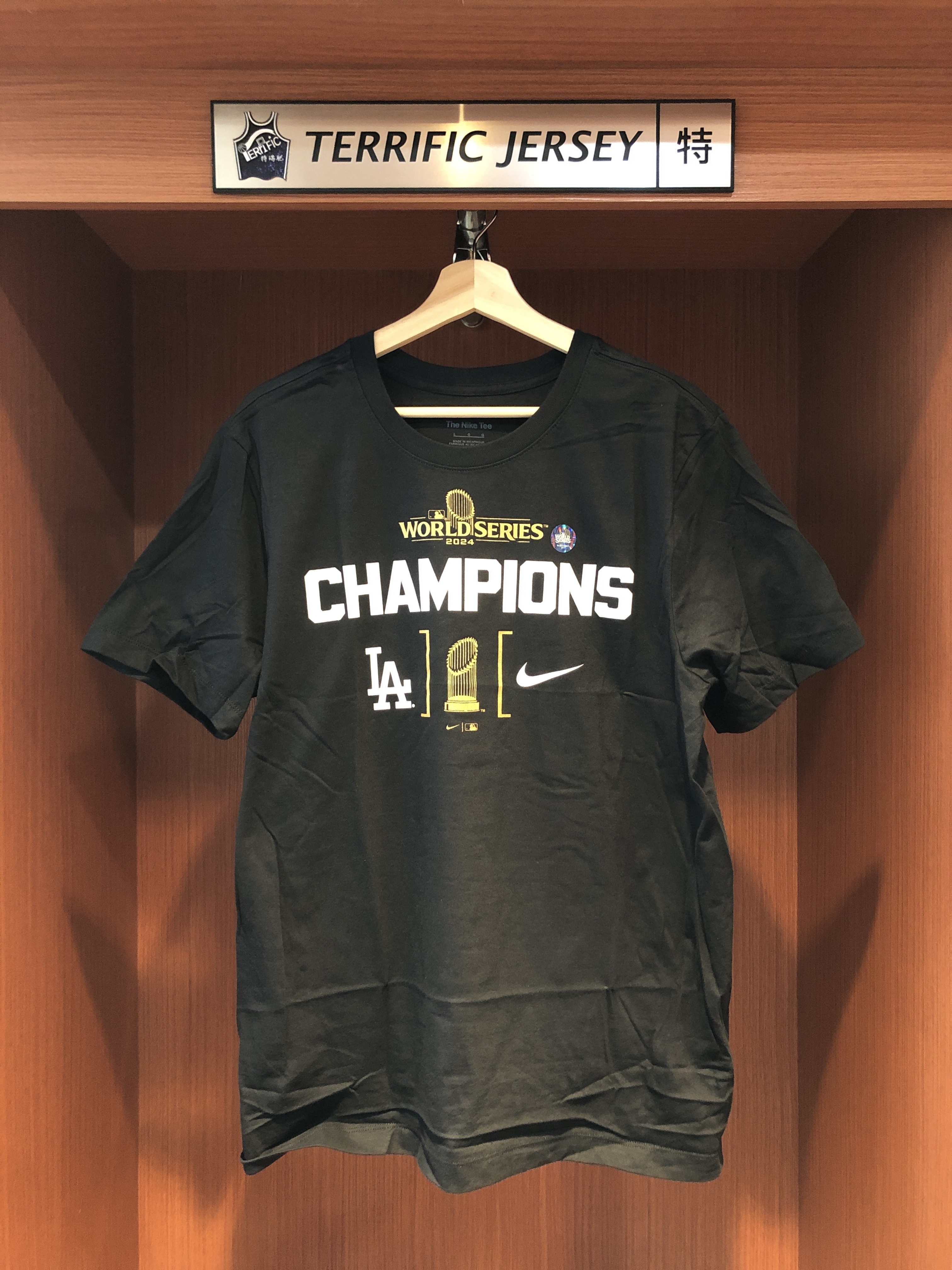 NBA短袖 Los Angeles Dodgers 洛杉磯道奇 冠軍黑 Nike Tee 棉質 全新