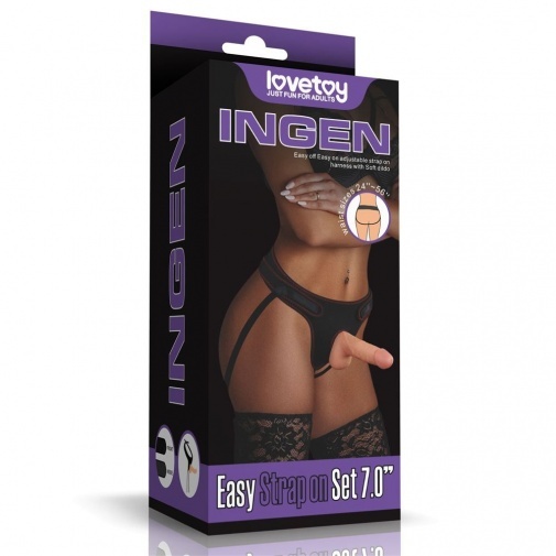 Lovetoy - Easy Strapon Set w Balls 7'' - Flesh