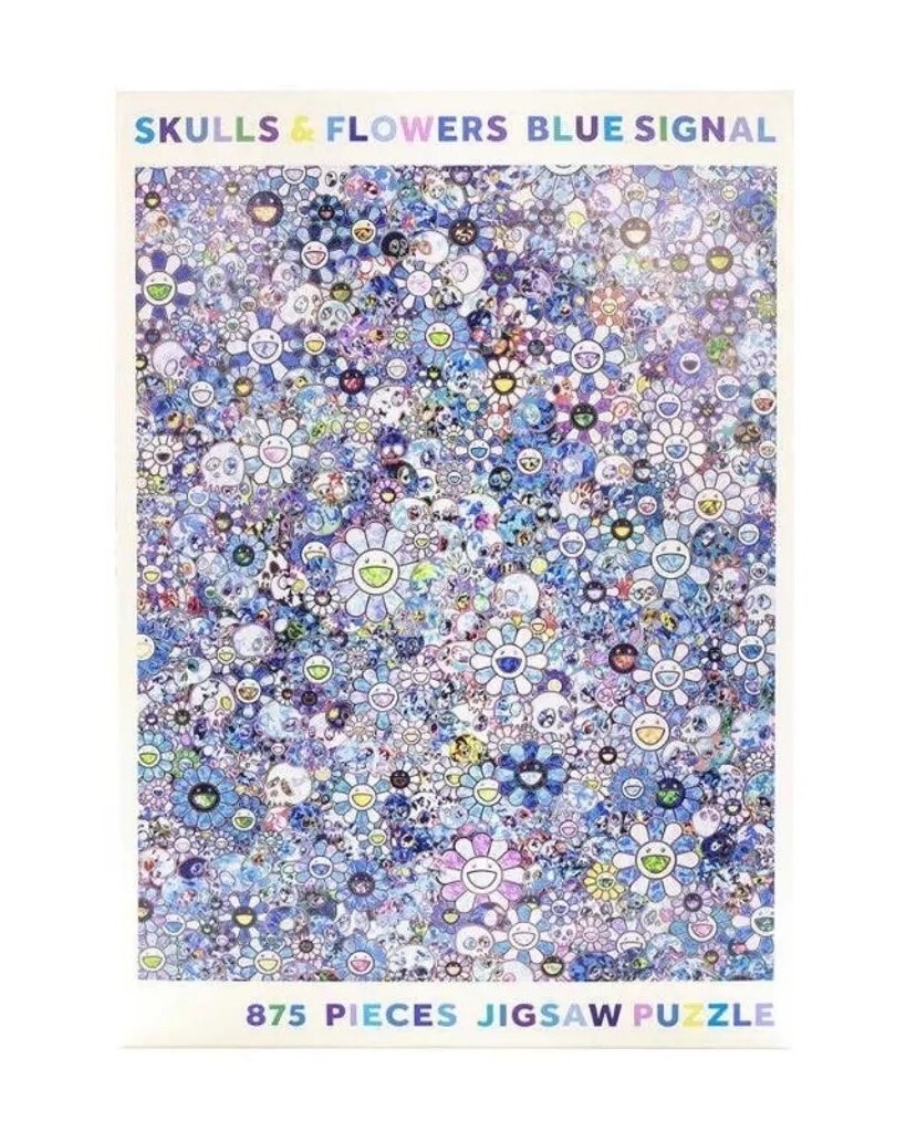 村上隆 拼圖 病毒花朵 藍色 875片