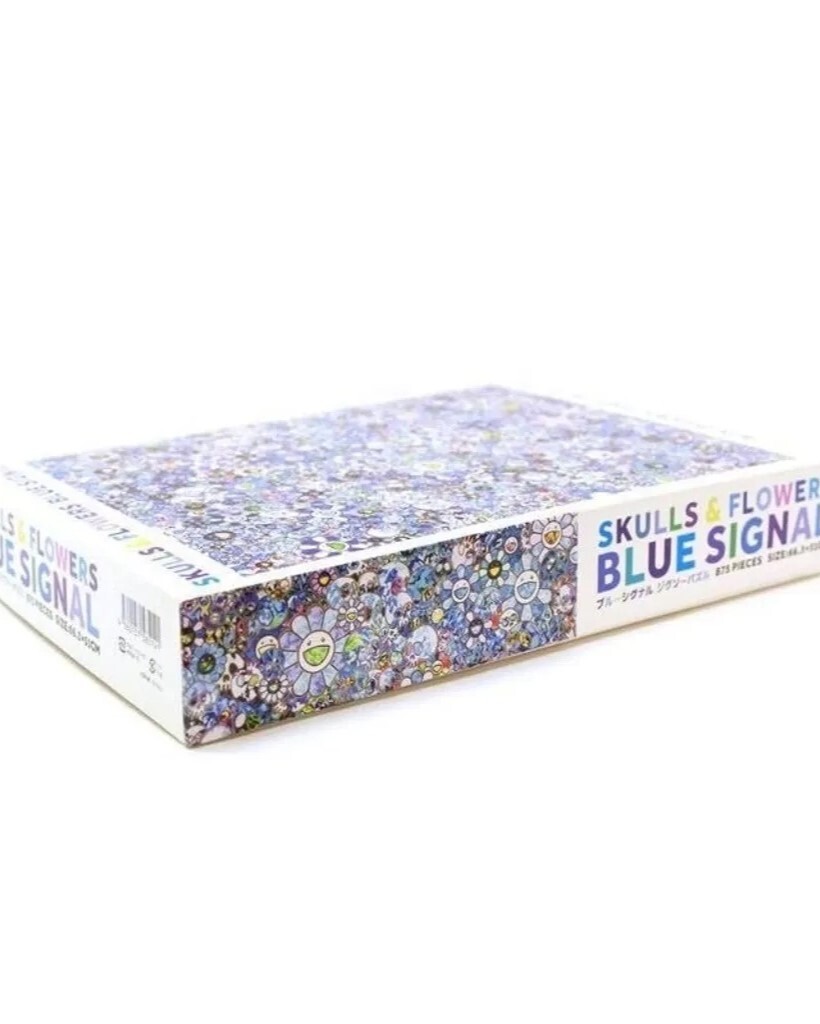 村上隆 拼圖 病毒花朵 藍色 875片