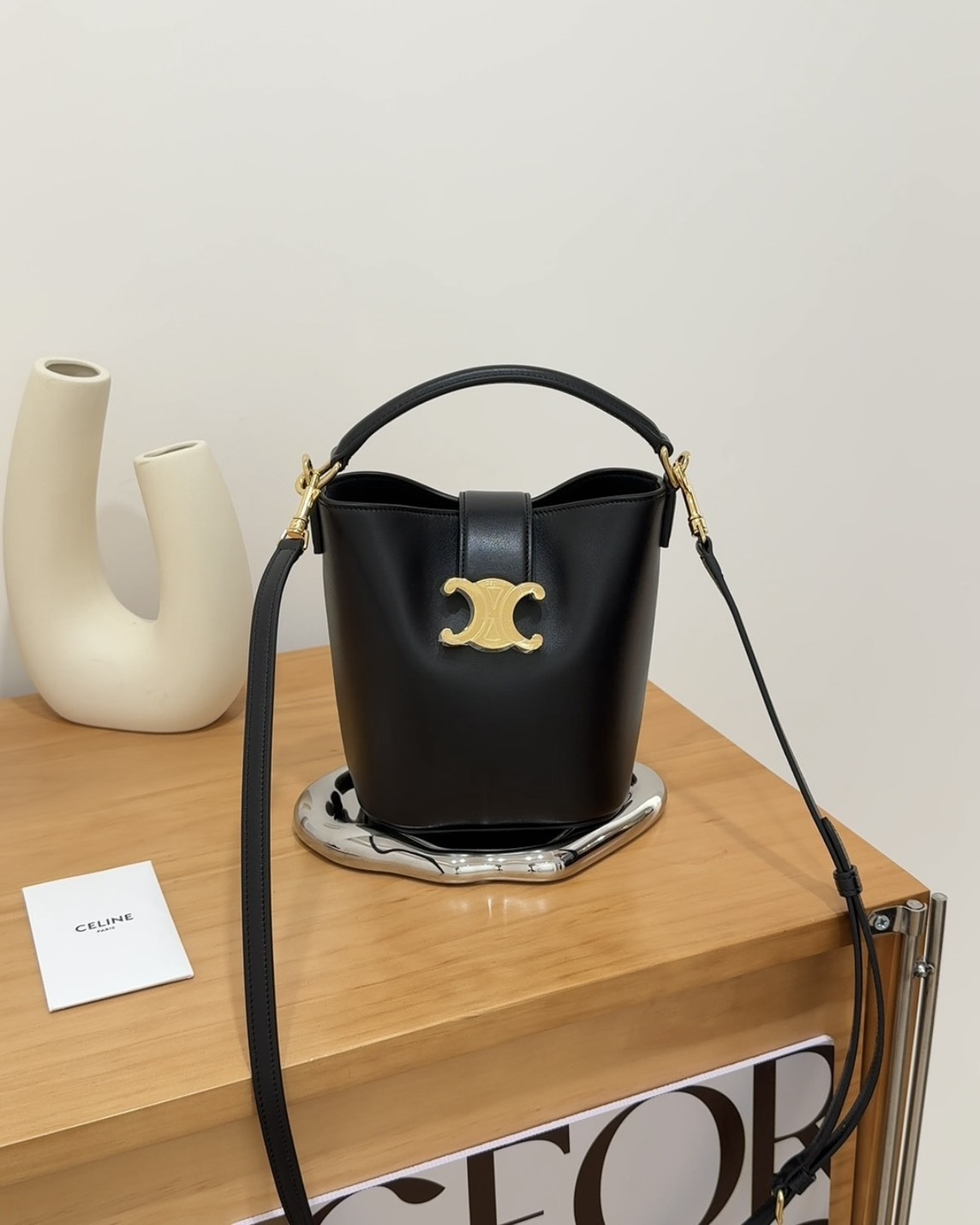 CELINE｜LOUISE 迷你水桶包 黑色