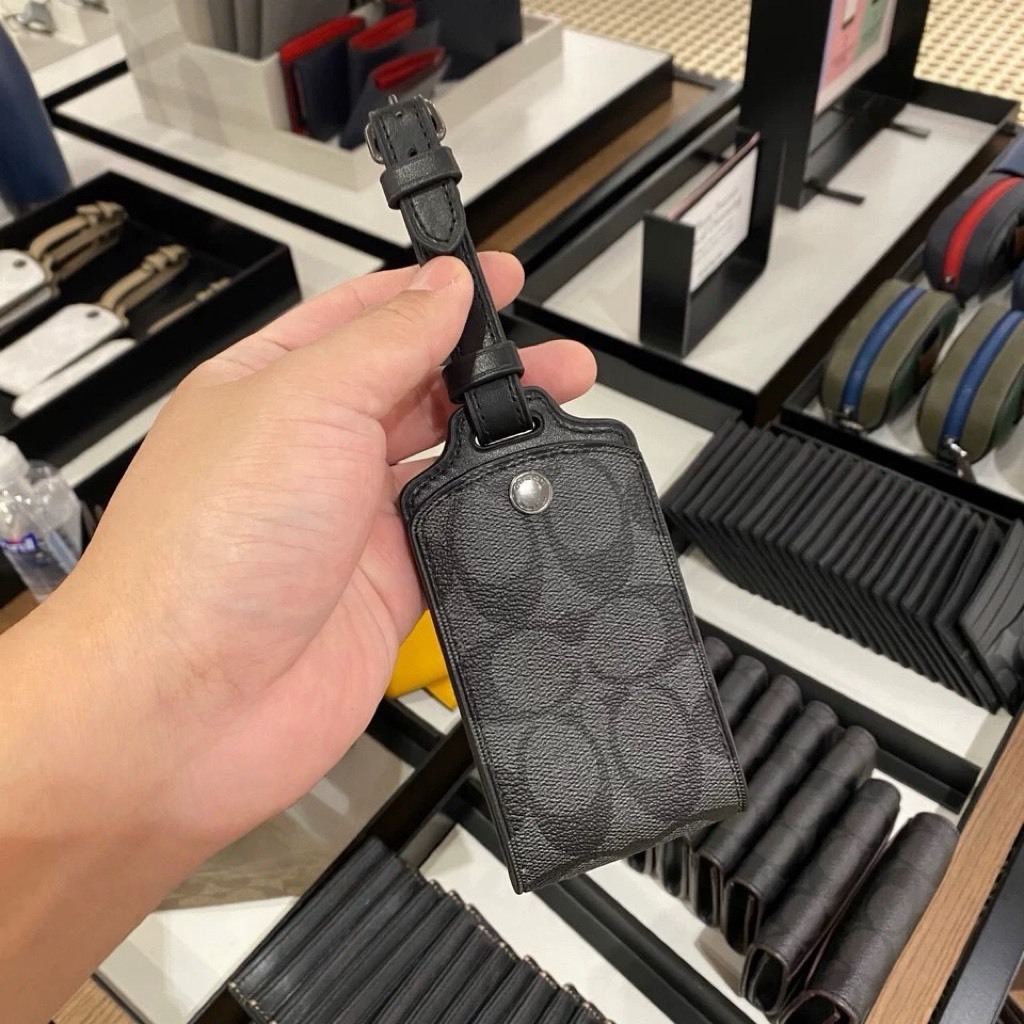 COACH LUGGAGE TAG 5 黑色牛皮 行李吊牌
