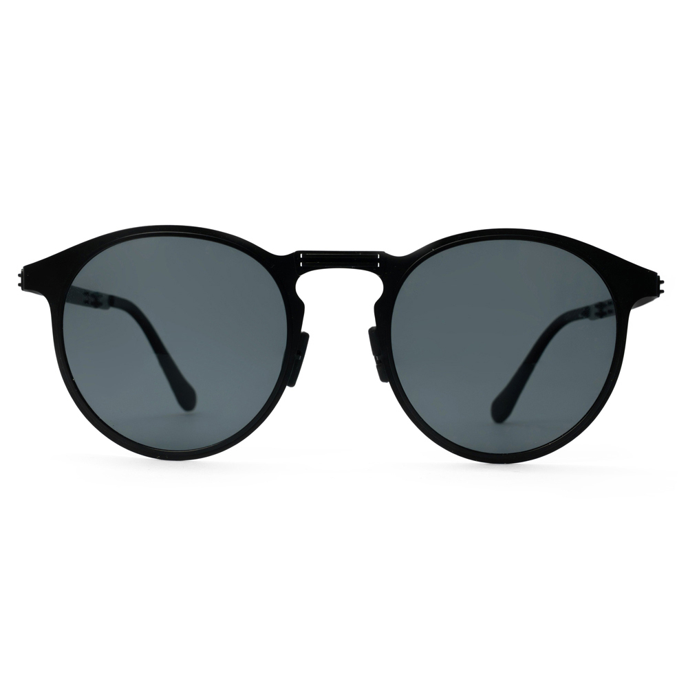 【KlassiC.】FM001 C1 (消黑框 黑鏡片) 金屬摺疊圓框太陽眼鏡 #阮經天同款♣