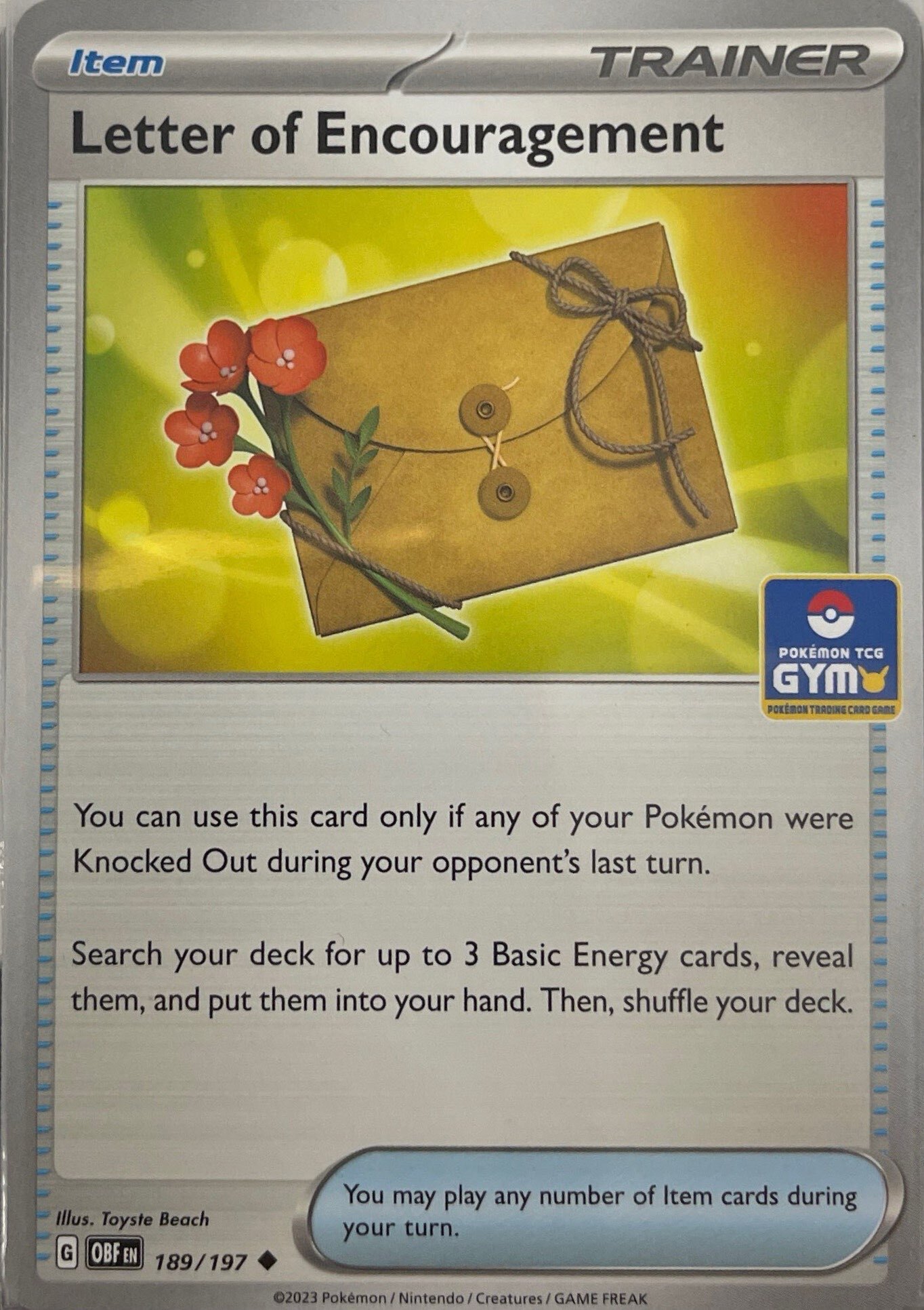 GYM PROMO Letter of Encouragement - 189/197 - Uncommon