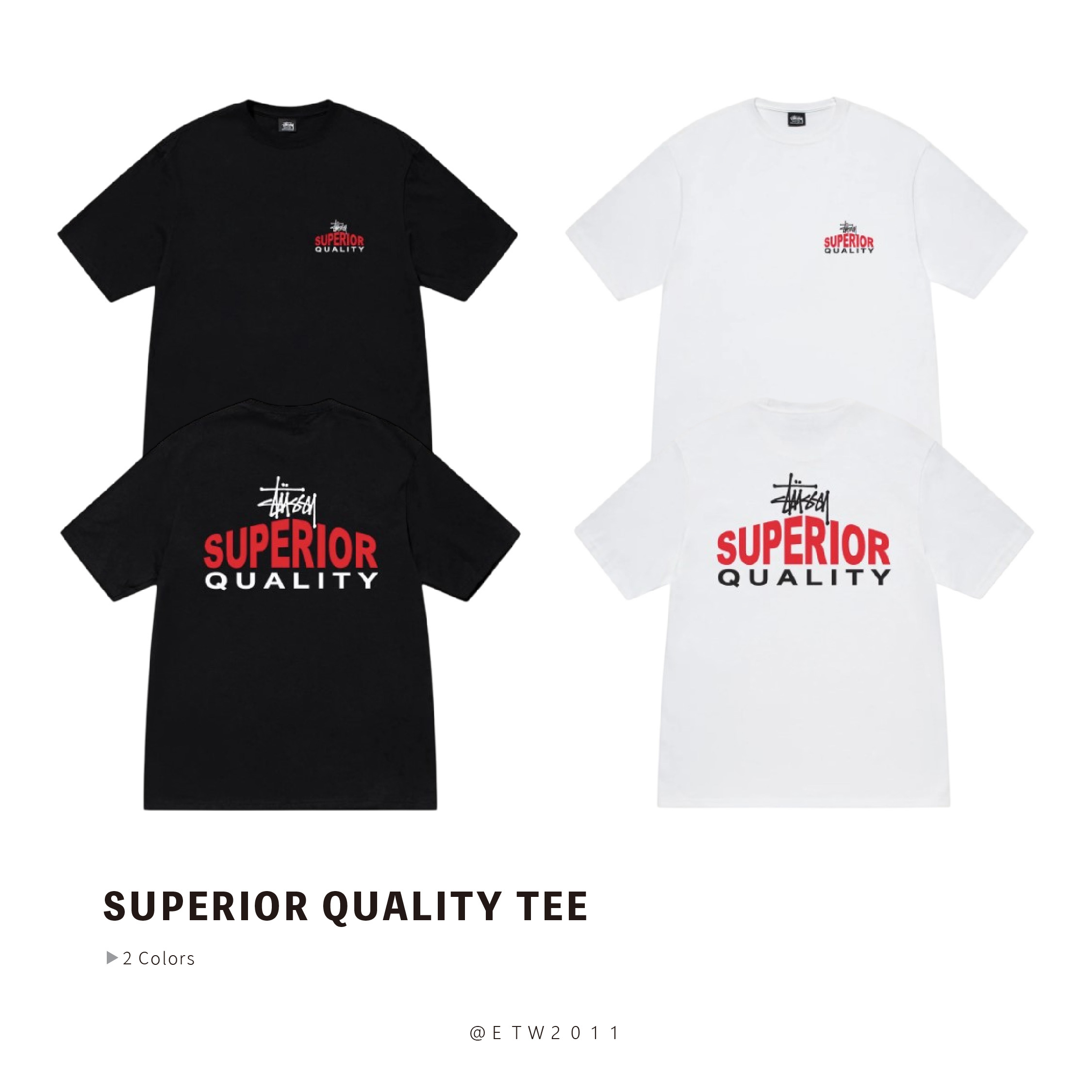 ☆ETW☆【EASY TO WEAR】Stussy SUPERIOR QUALITY TEE 文字 紅字 短袖 短T 短TEE