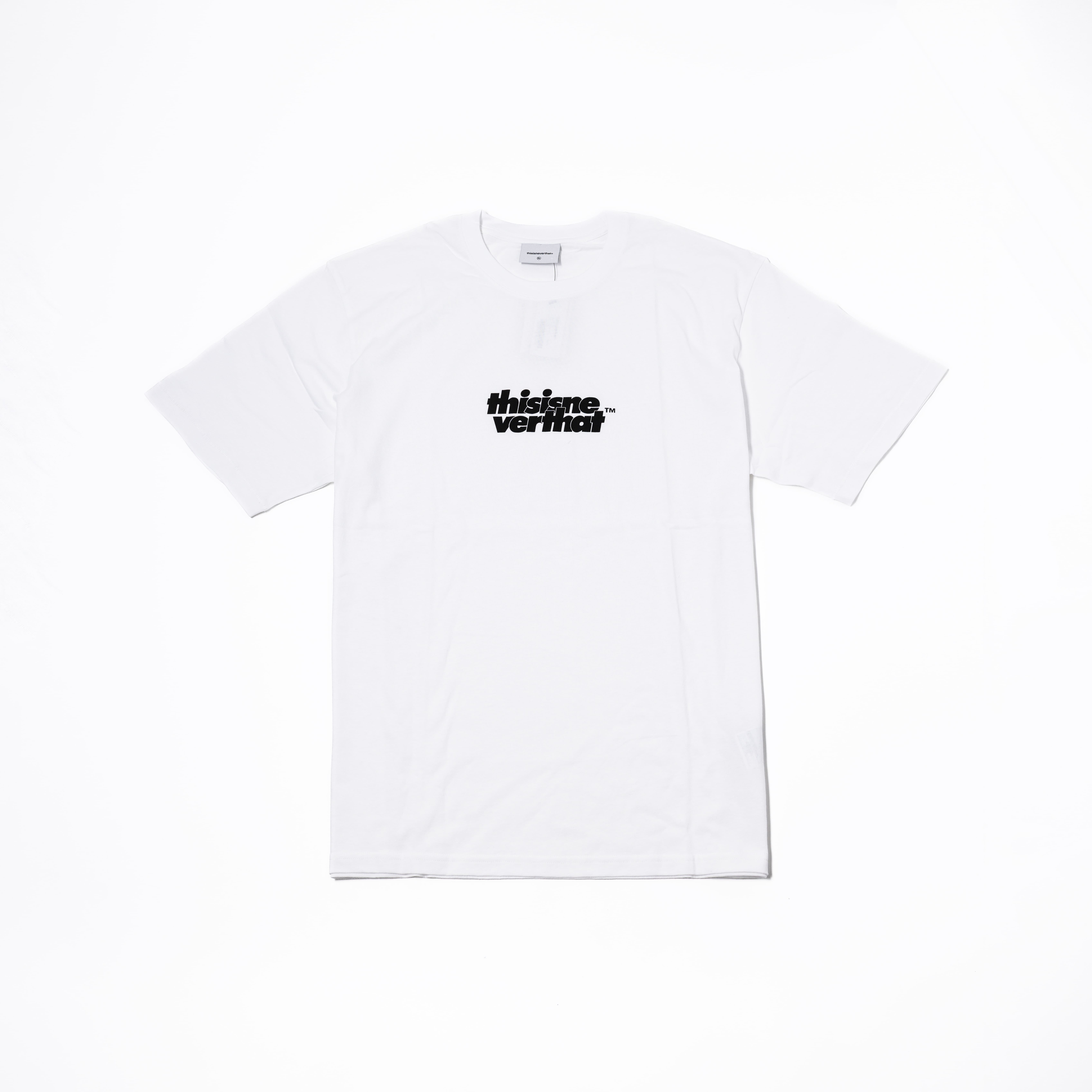 -(B2c02)-THISISNEVERTHAT T.N.T OL-LOGO TEE 膠印 短Ｔ白色/深藍 -TN250TTSST05