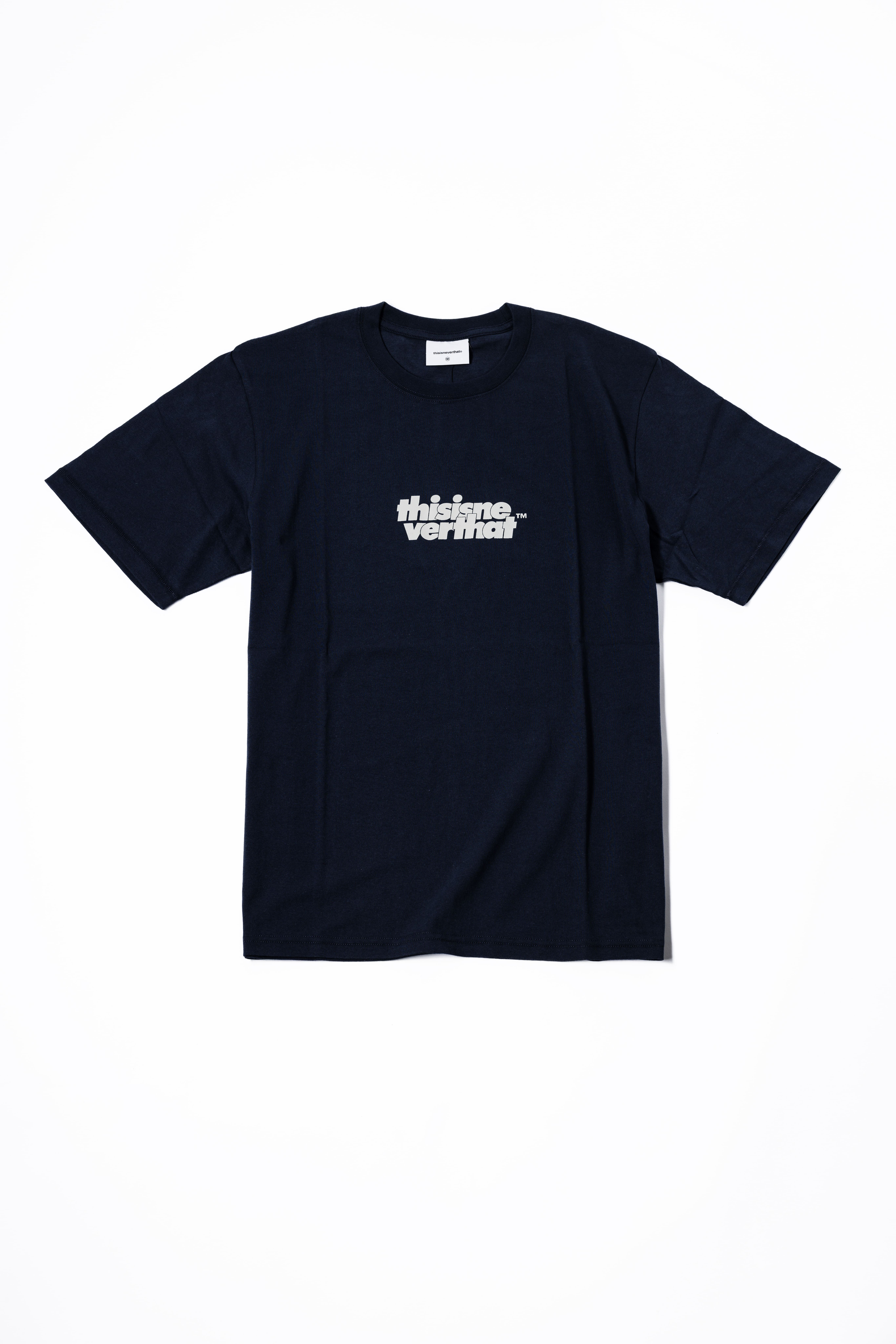 -(B2c02)-THISISNEVERTHAT T.N.T OL-LOGO TEE 膠印 短Ｔ白色/深藍 -TN250TTSST05