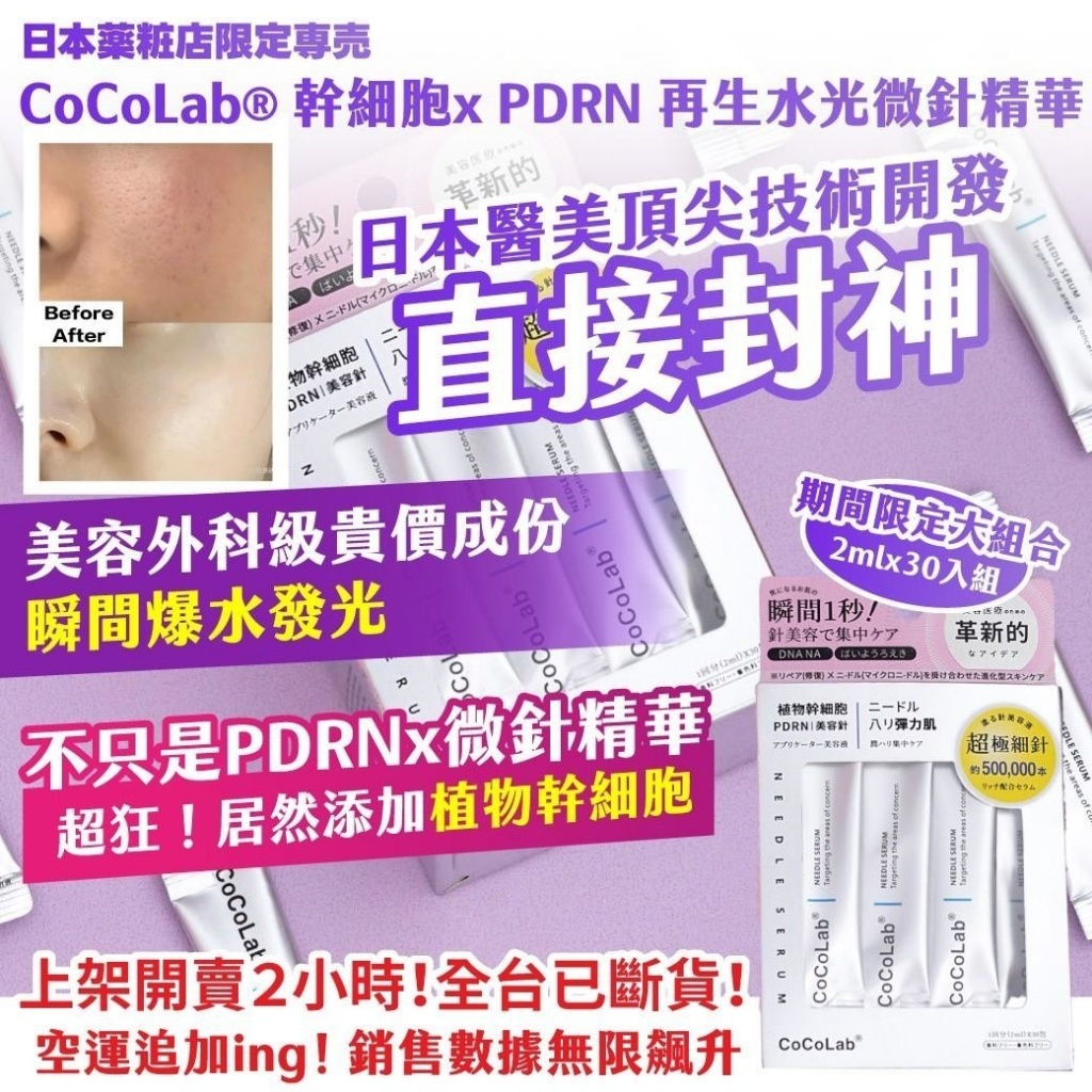 日本薬粧店限定専売CoCoLab®️幹細胞xPDRN再生水光微針精華